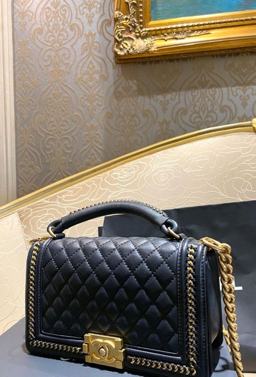 香奈儿黑金leboy 公价接近5万的特别版手柄编织leboy香奈儿chanel