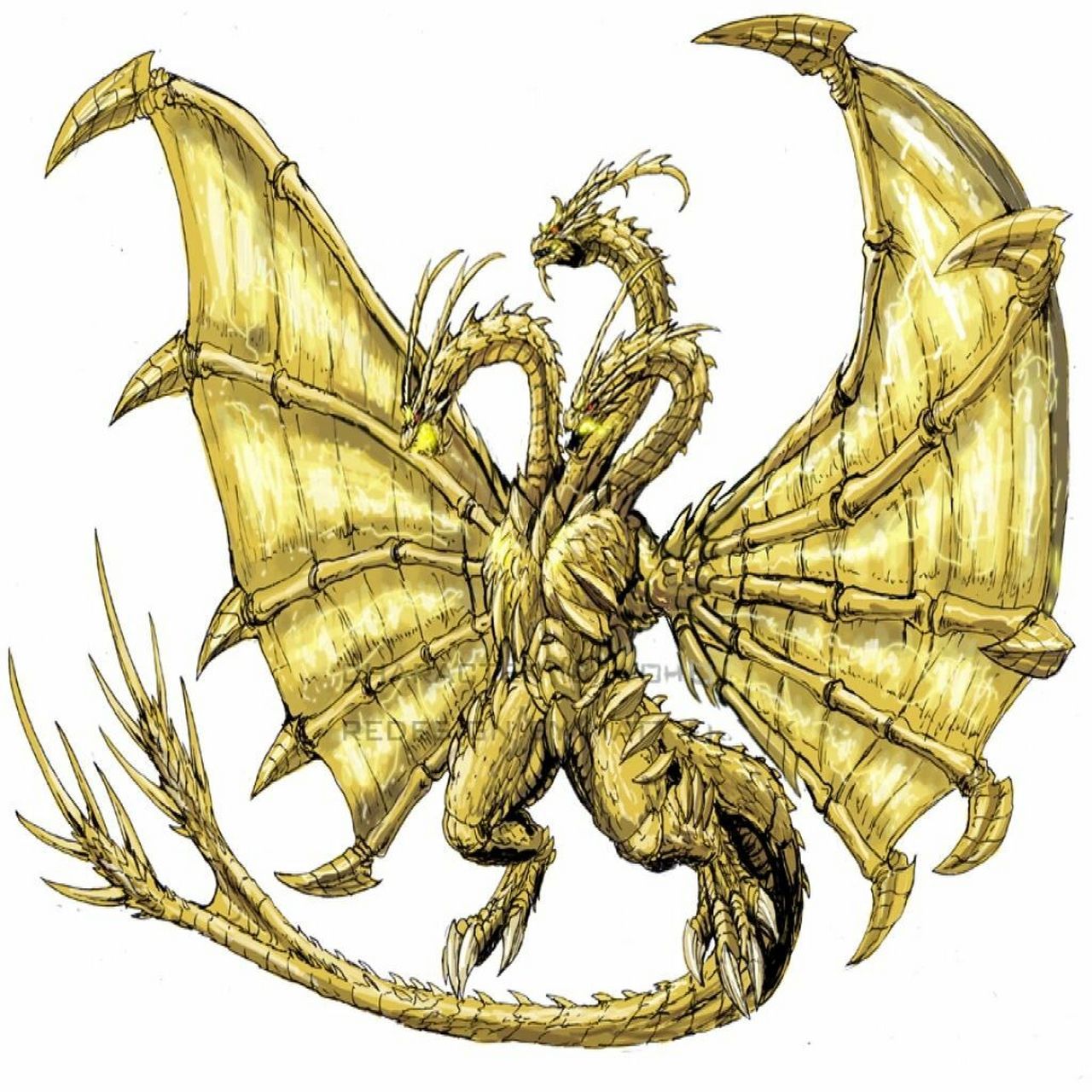 零号怪兽基多拉 你们觉得基更像东方龙还是西方龙,它有三个头两条尾巴