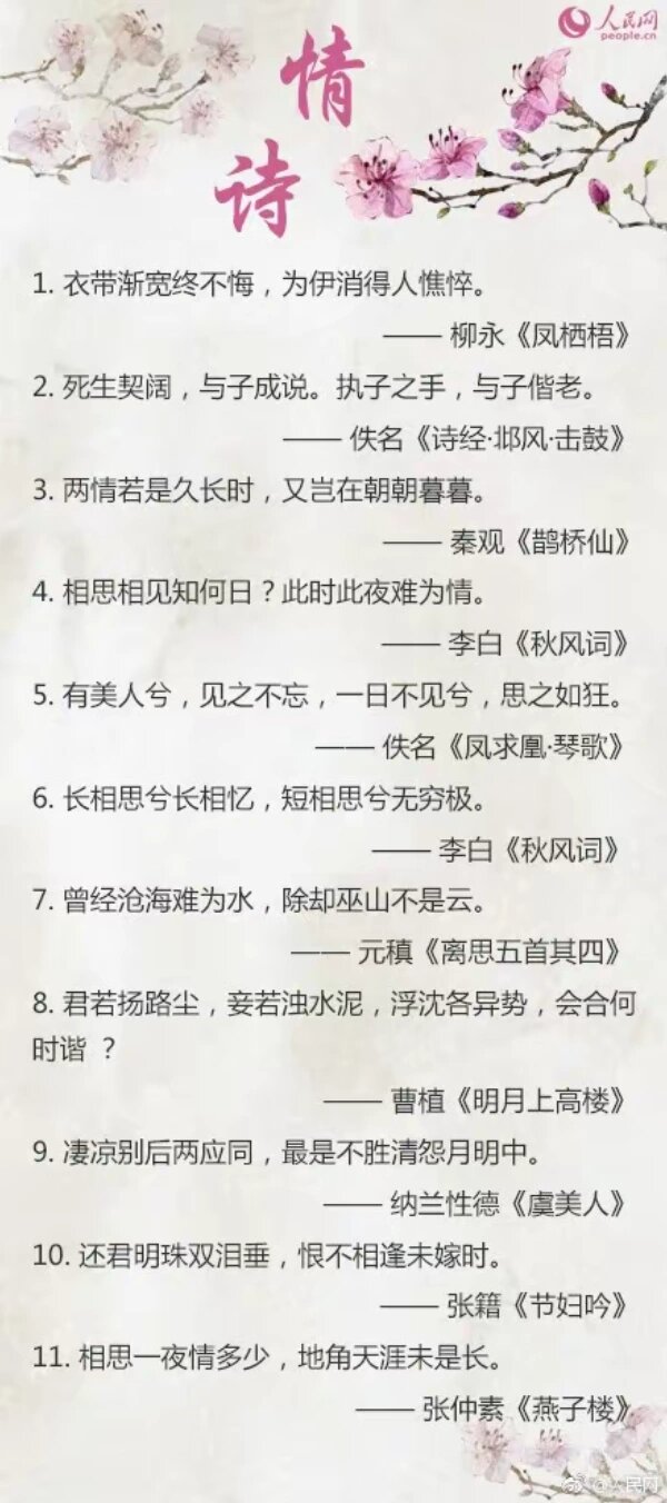 帮你整理好古代表达爱意的99句诗词!