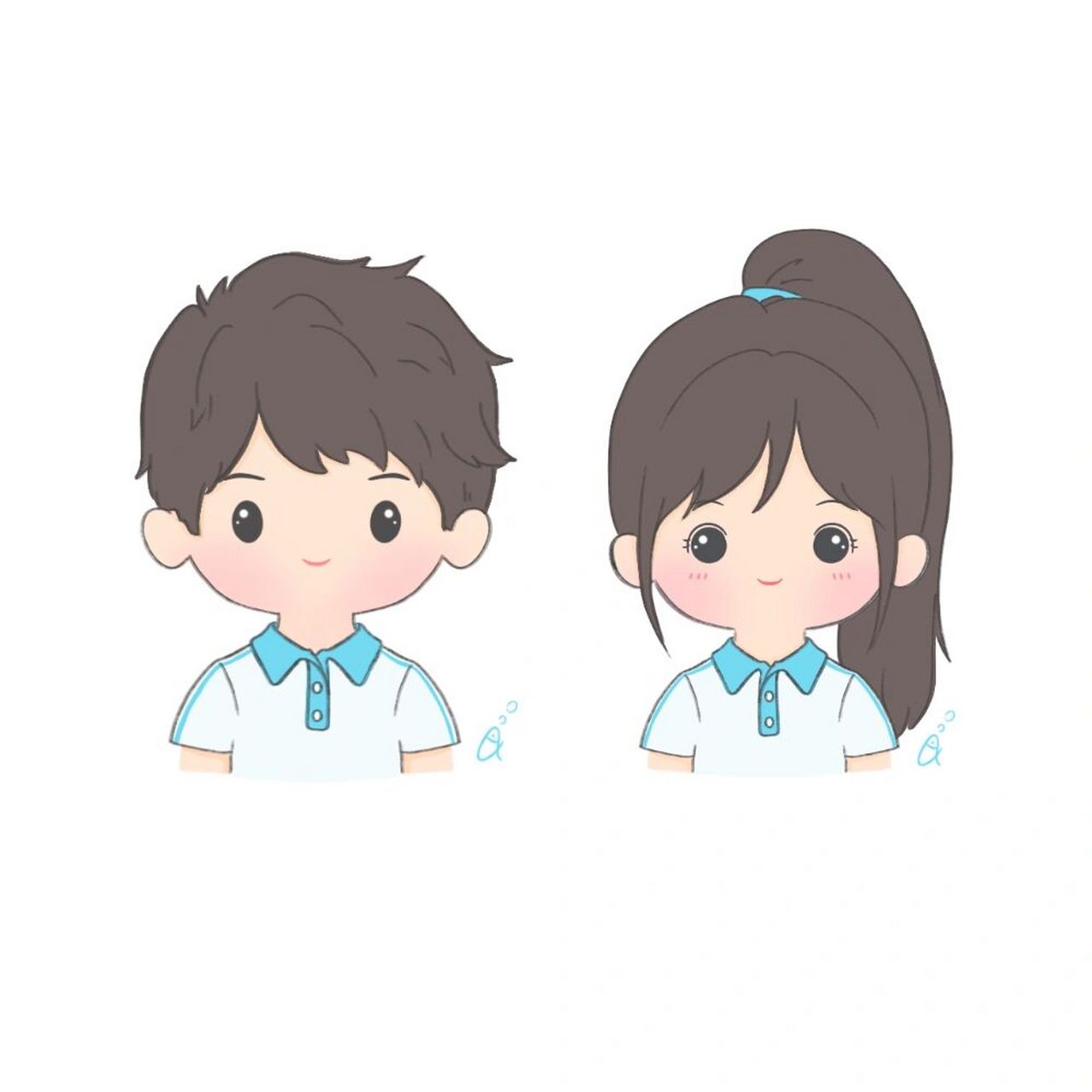 q版情侣头像 | 青春校园男女生可爱小头像 女生头像在上一篇笔记哦