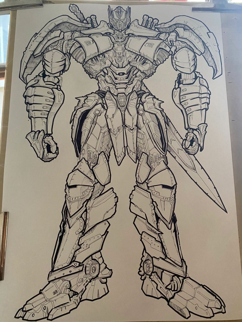 变5擎天柱 一口气,8个小时,画完这个大柱子,停不下来啊 喜欢的观众点