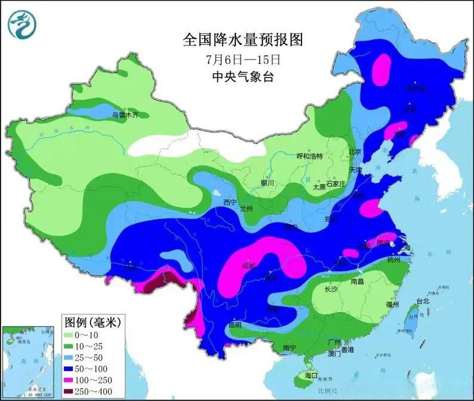 未來十天全國中期天氣預報:淮河流域降水偏多,華北黃淮強高溫來襲