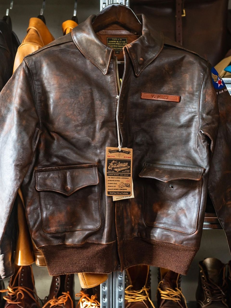 eastman 手擦大逃亡a2皮衣开箱 预定了2年的东方人快餐皮衣终于到了