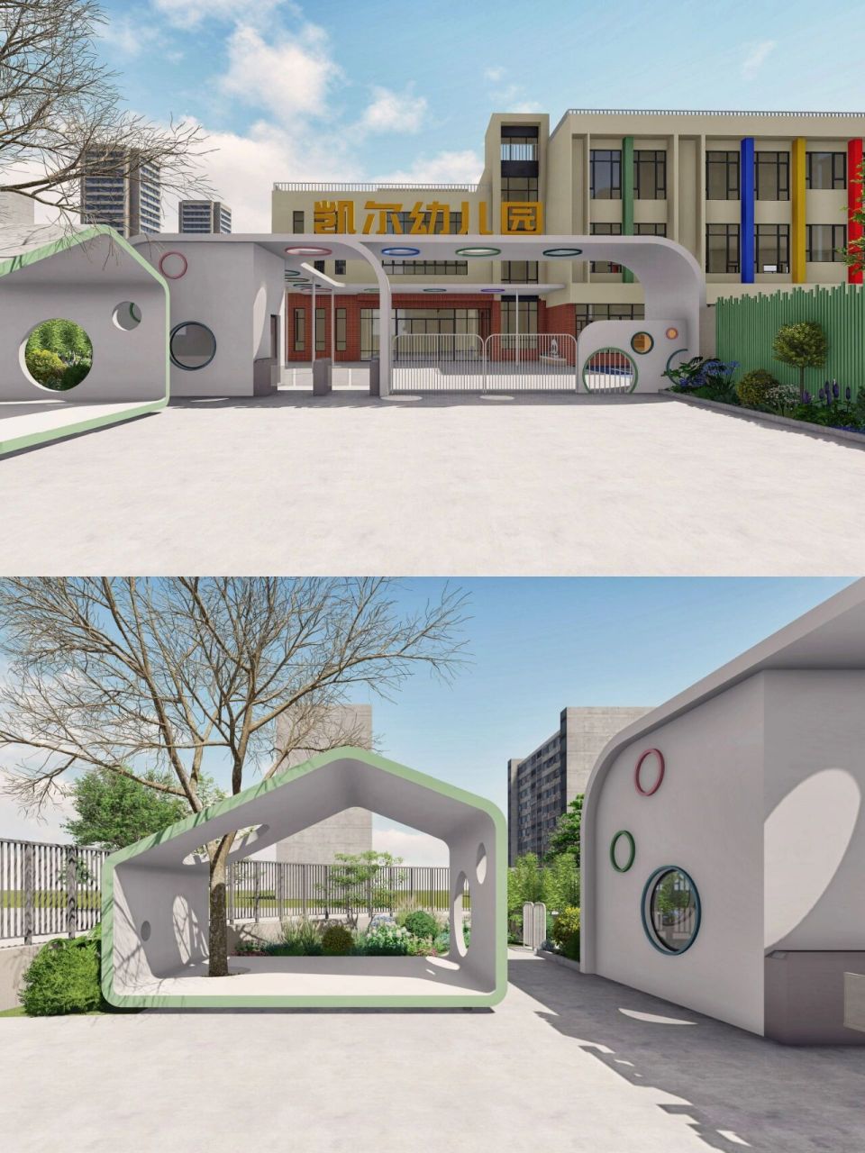 幼儿园户外设计|lumion渲染 新做效果图分享 功能性与景观性结合,从而