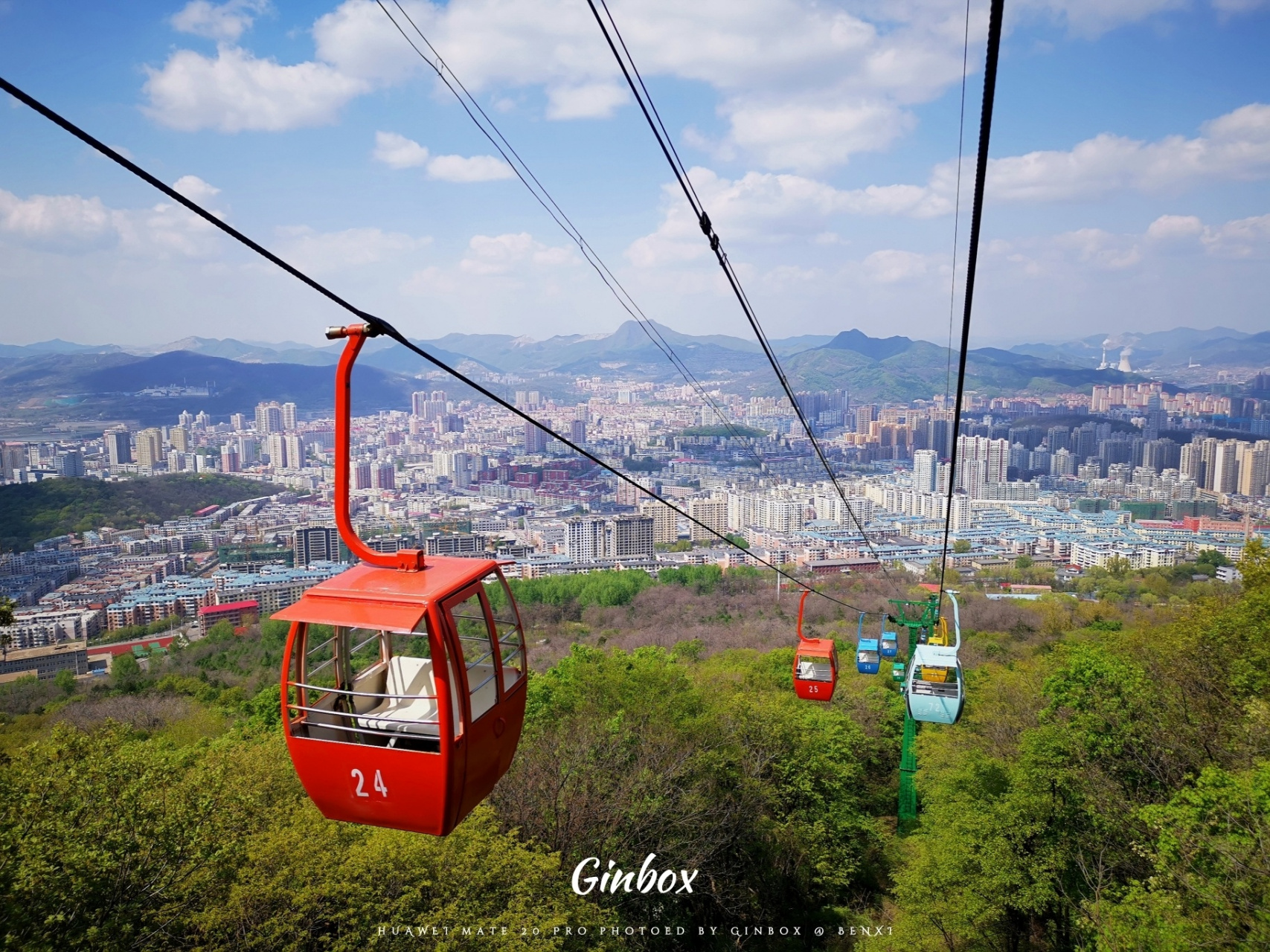 本溪·平顶山森林公园·07 家乡的缆车,天气好的时候风景是针不戳