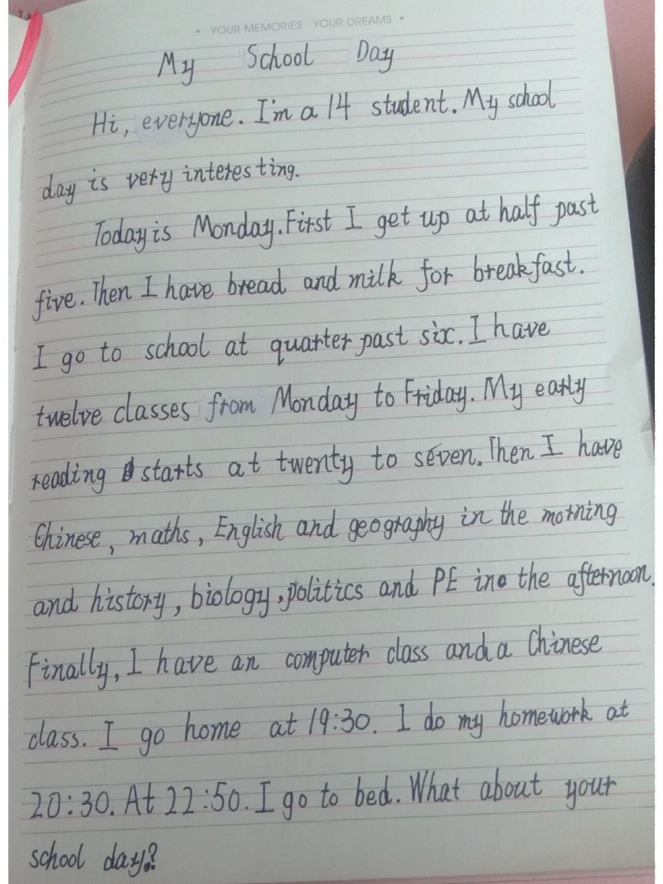 my school day(英语作文) my school day(英语作文)