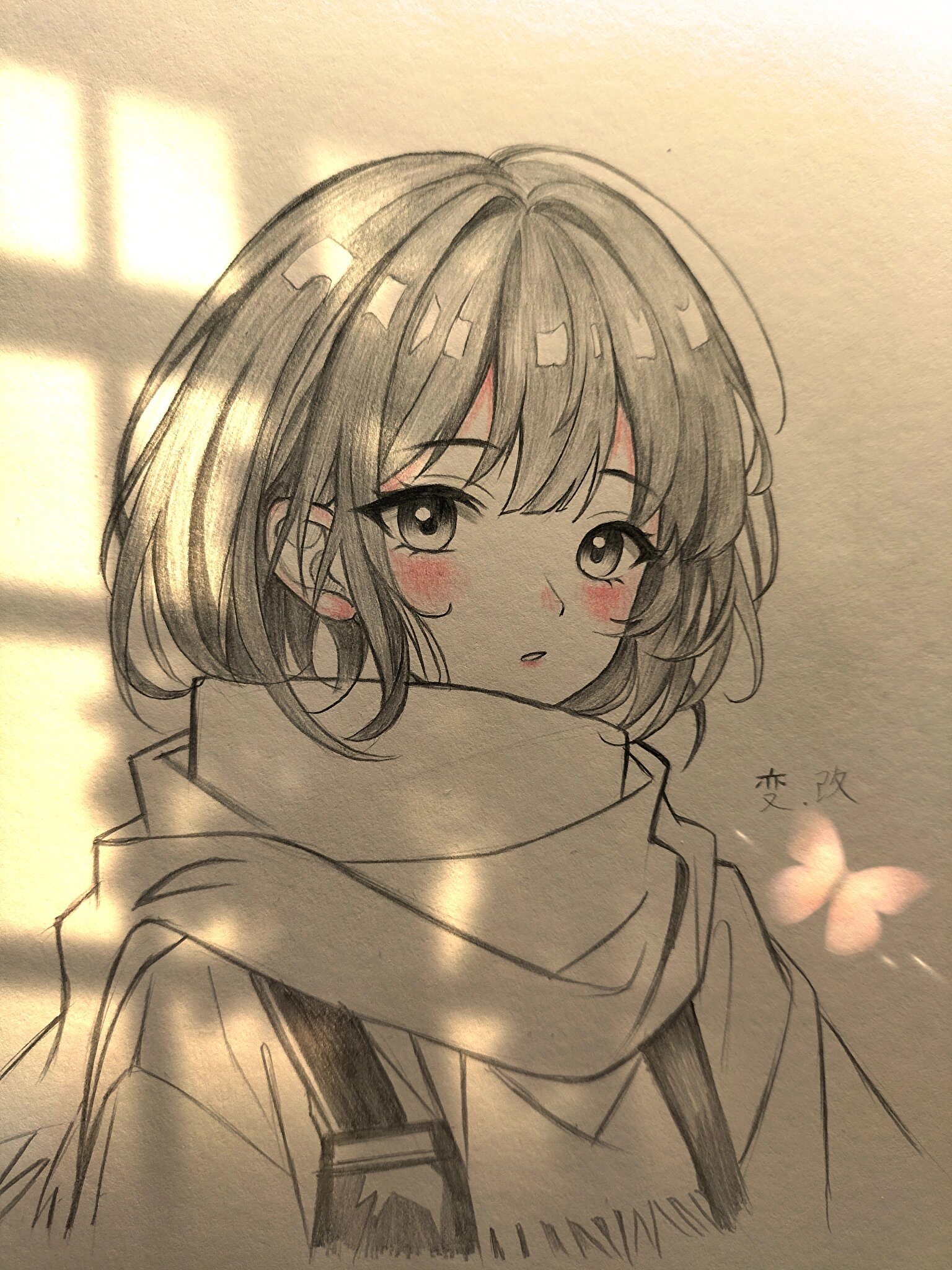 绘画过程图教你画女生