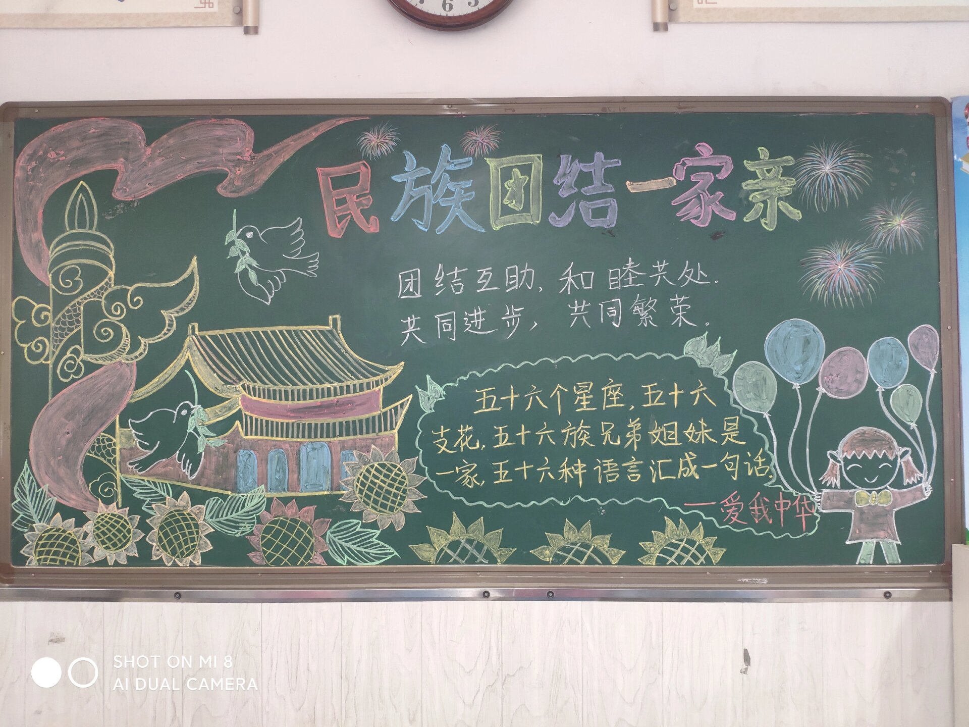 民族一家亲黑板报