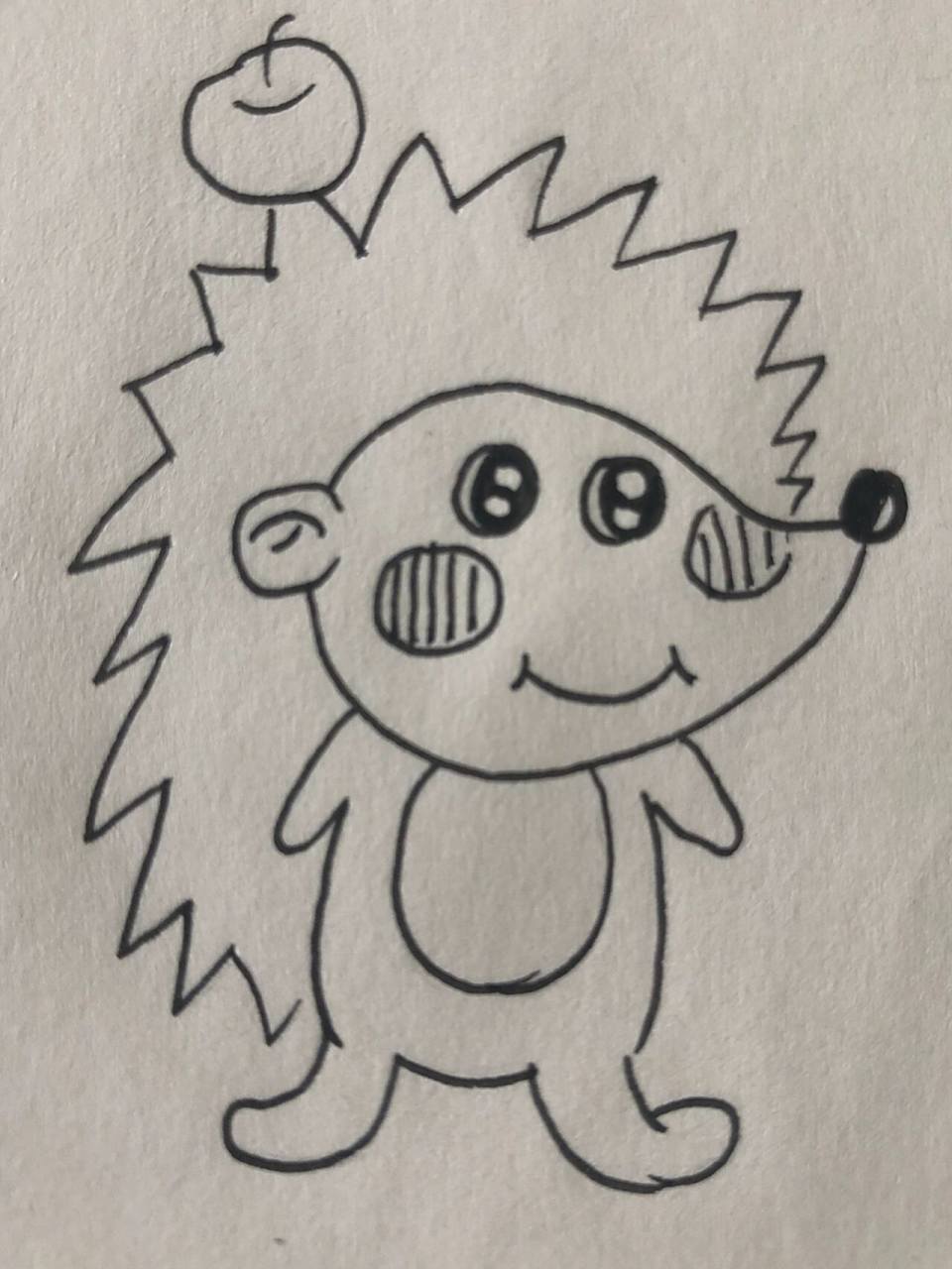 简笔画18/动物篇/刺猬02 简单又可爱的简笔画, 一起来打卡啊