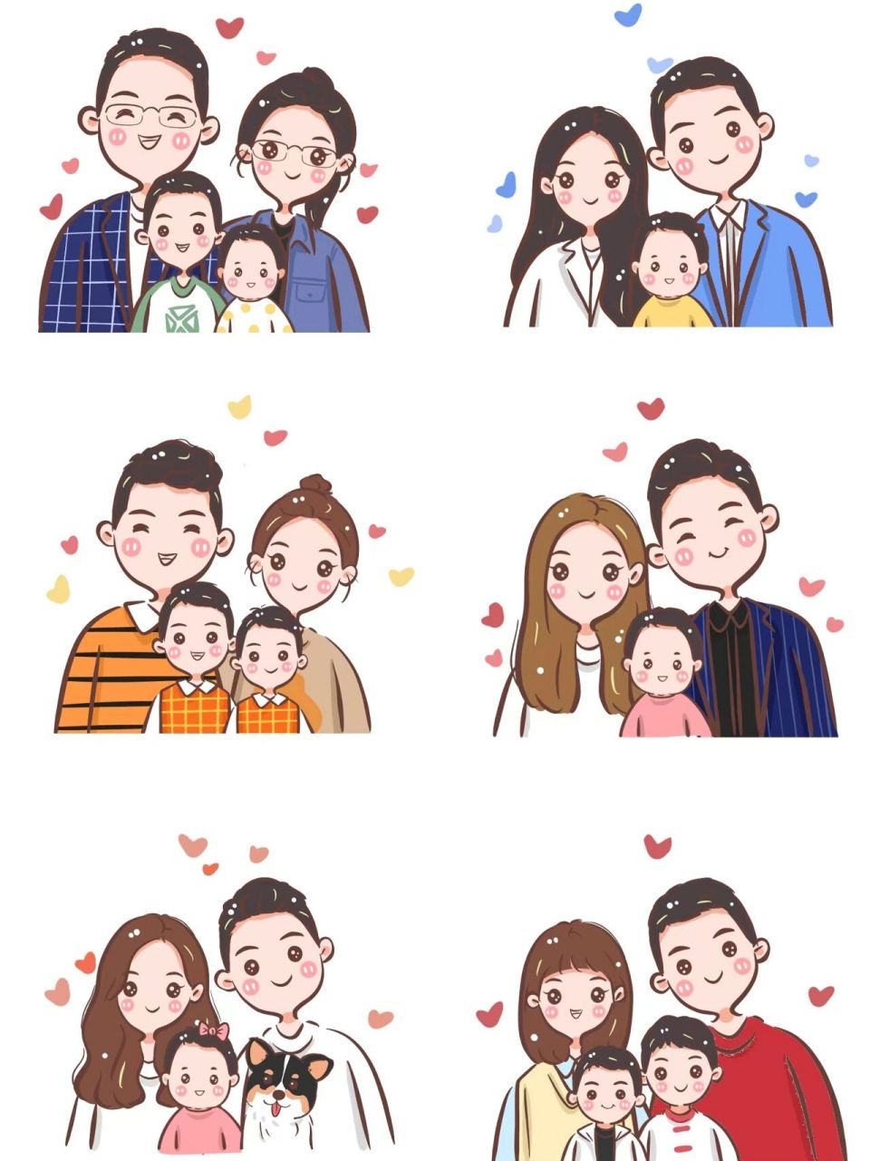 好可爱的全家福手绘全家福,幸福的一家人 可可爱爱萌萌哒～好幸福