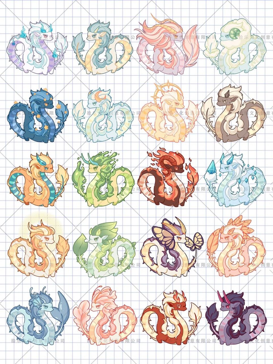 原创贴纸|国潮生肖龙贴纸合集 龙的形象和各种元素融合,全新的创作哦!