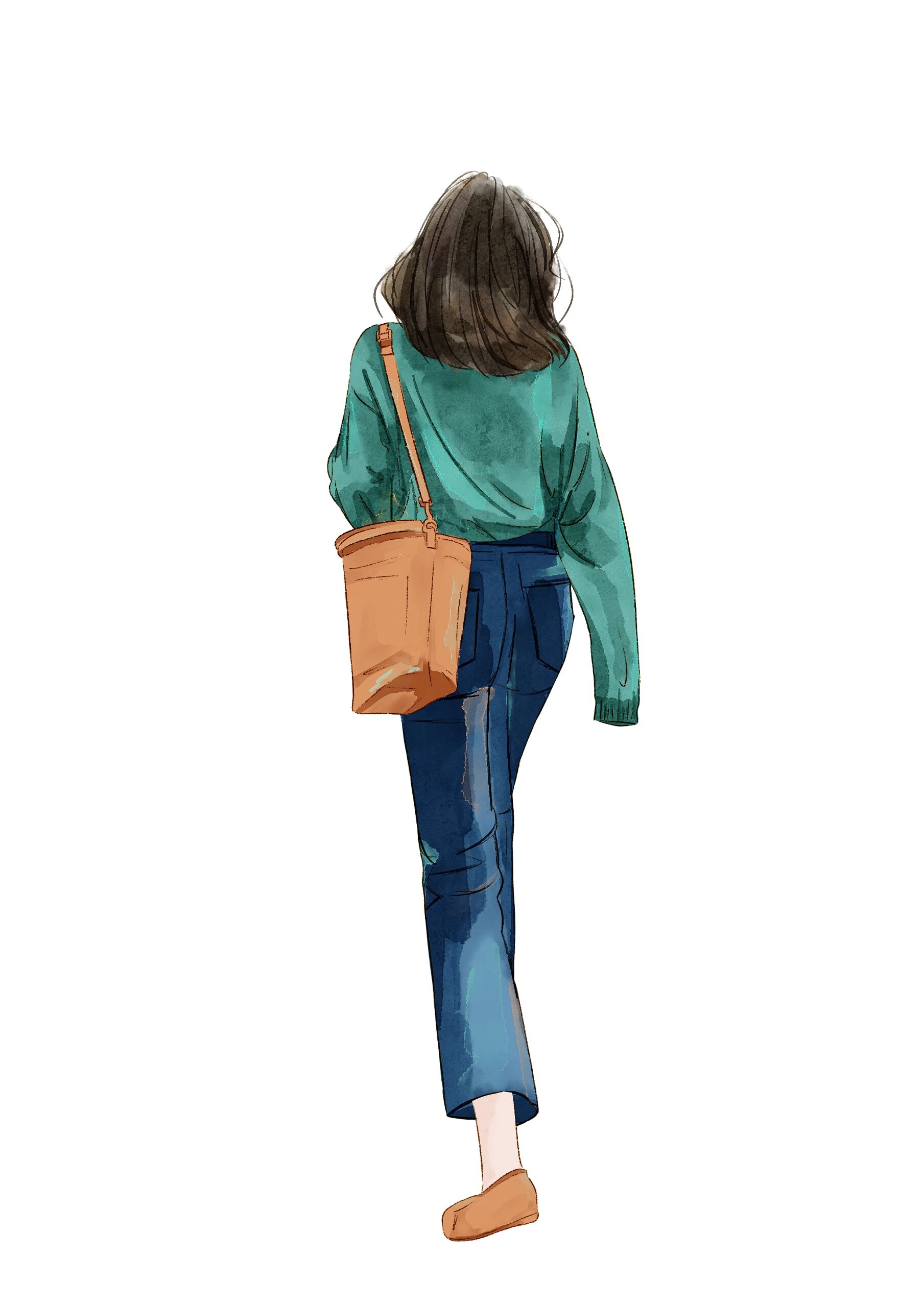 头像|齐肩短发背影女生