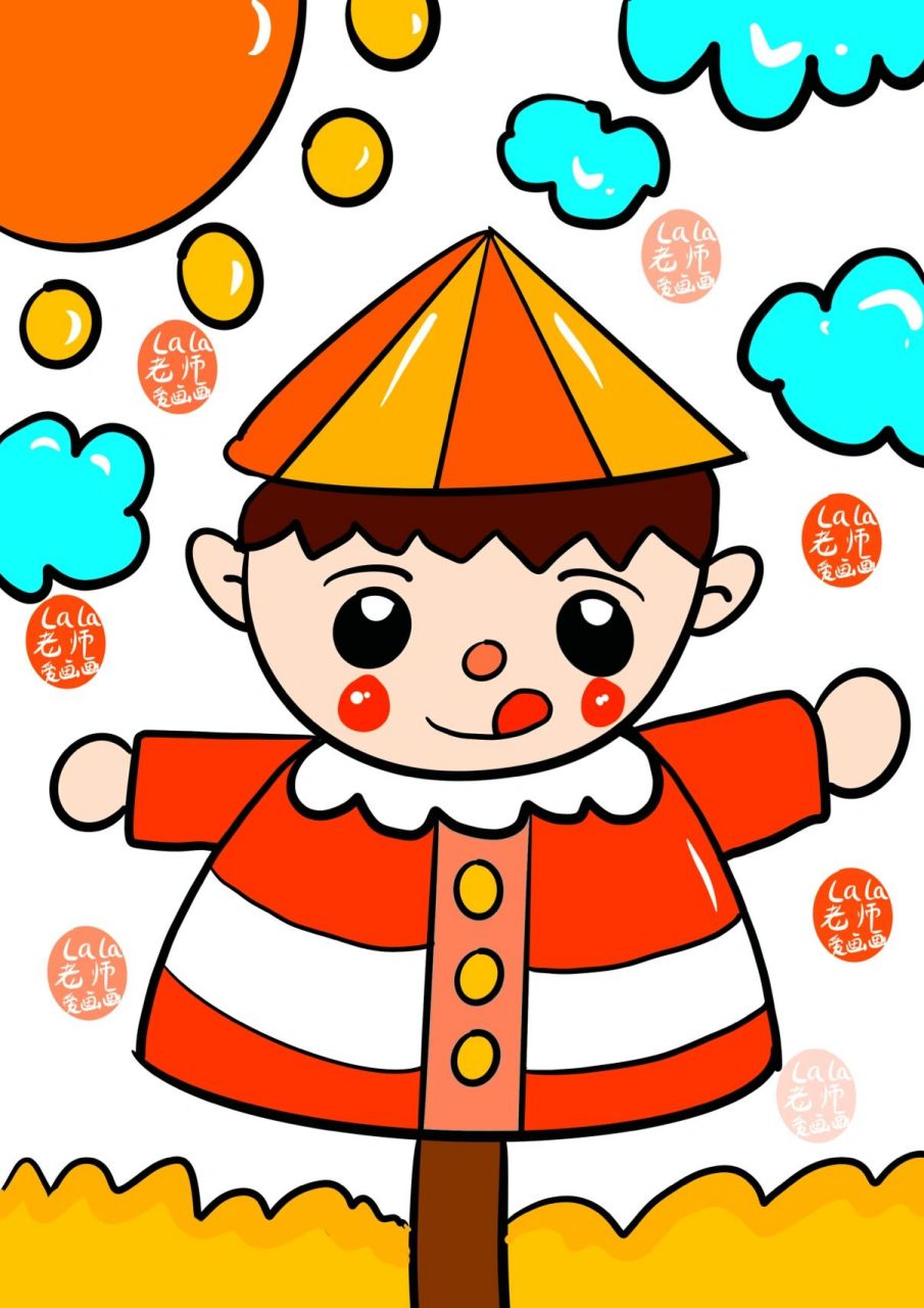 课程类别:儿童创意画 课程主题:稻草人 授课年级:5岁  绘画材料:铅笔