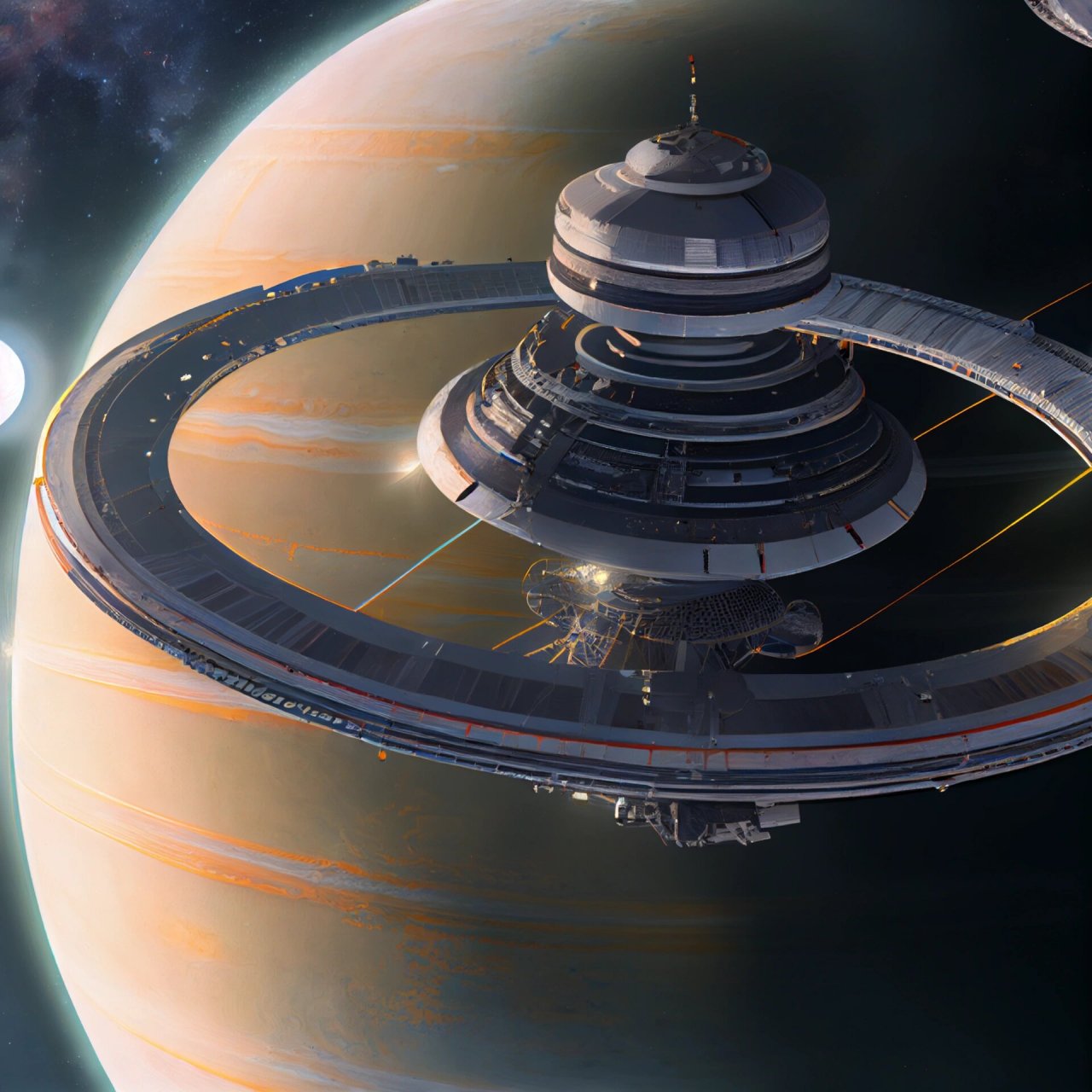 用ai试画《三体》中的水滴 本来想在背景里加上一些飞船,但似乎模型