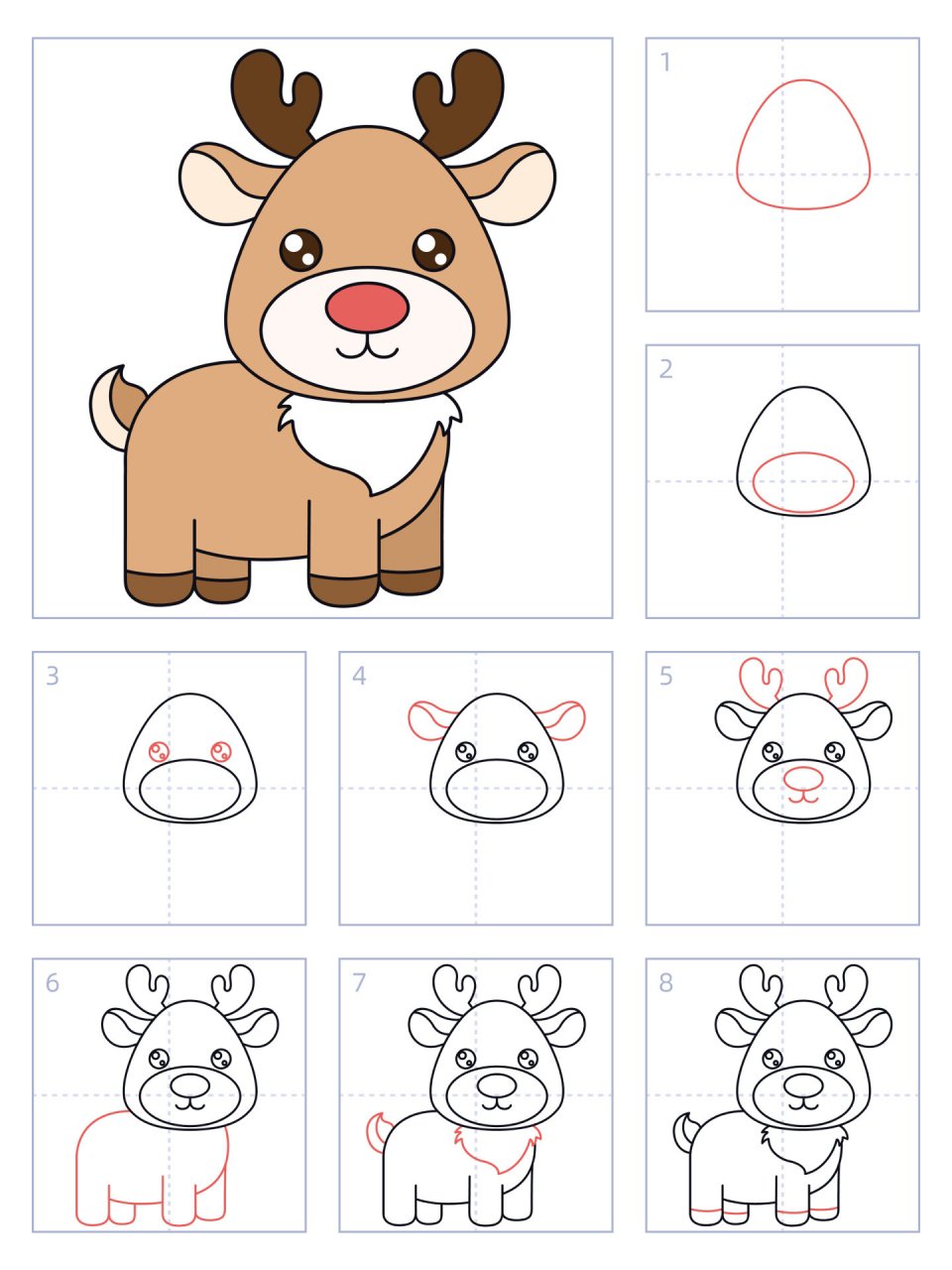 简笔画18期|驯鹿🦌