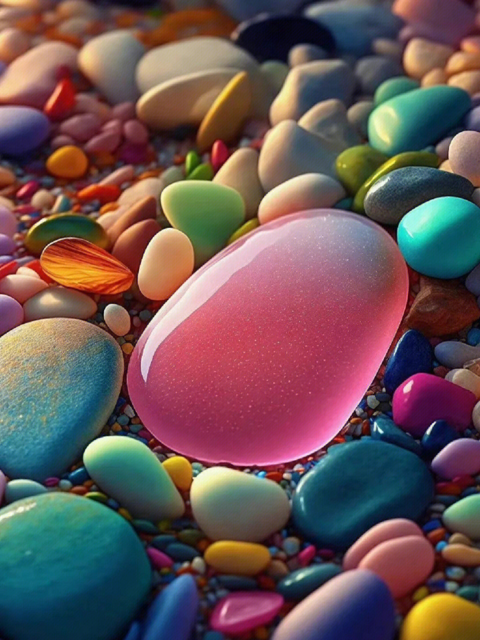 七彩治愈系彩色石头 "若世界如此,谁还会贪恋星河!