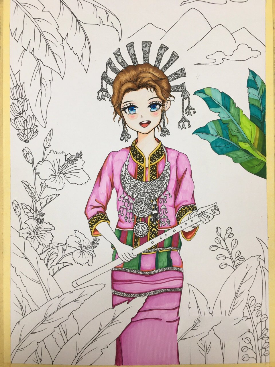 56个民族之黎族照片人物转动漫人物绘画   黎族,是海南岛最早的居民