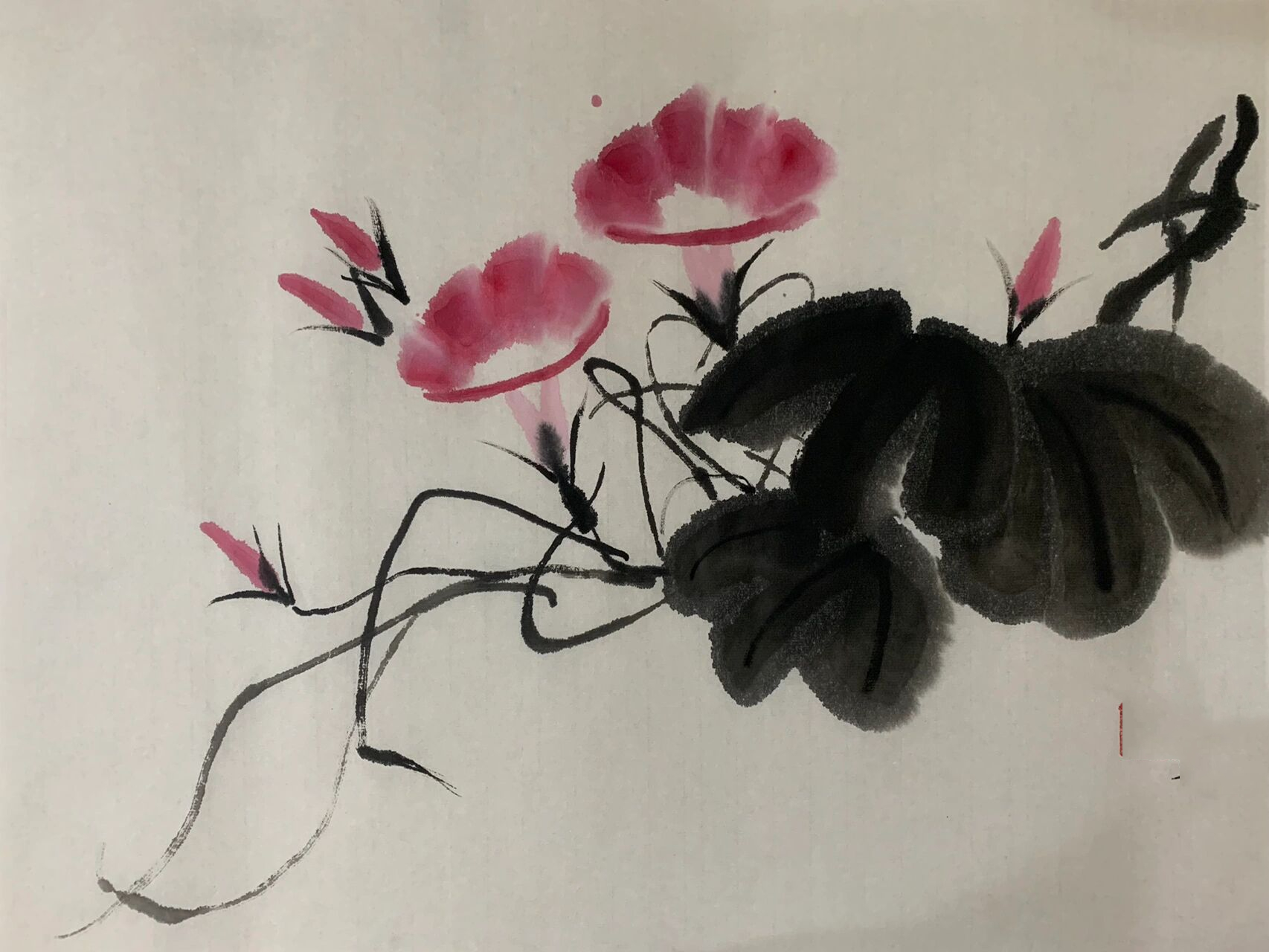 后面两张是付博老师教画的.