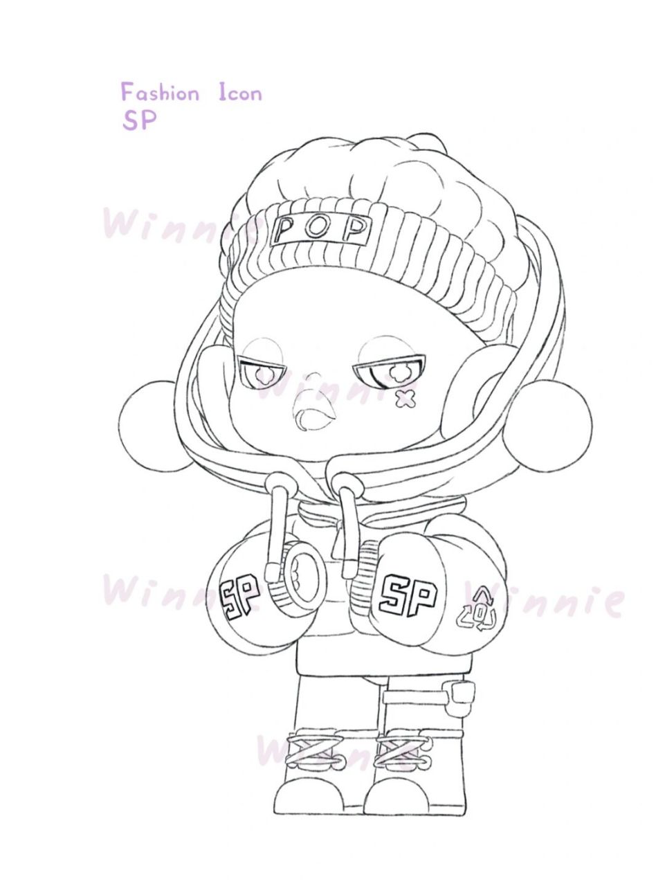 【手绘彩铅盲盒】sp熊猫热潮紫酷酷/附线稿 老规矩:完整绘画过程视频