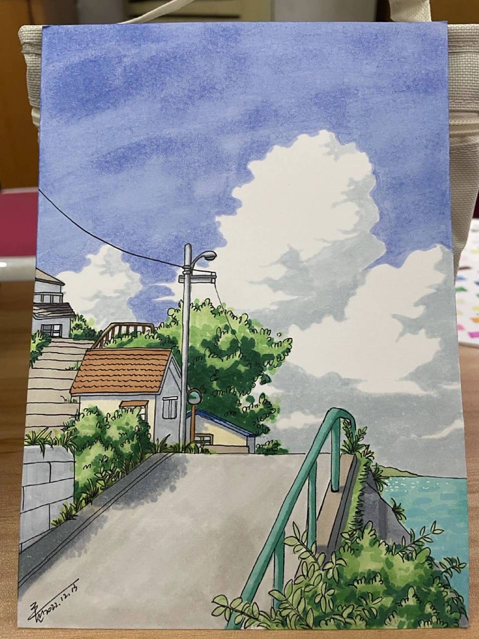 马克笔手绘,风景画 小清新风景图,治愈