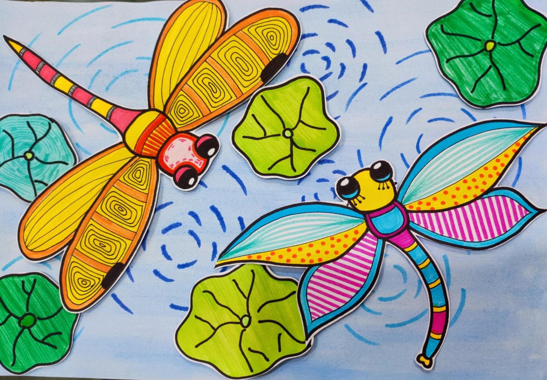 2学会绘画蜻蜓的外形,蜻蜓身体的比例是如何表现的 3