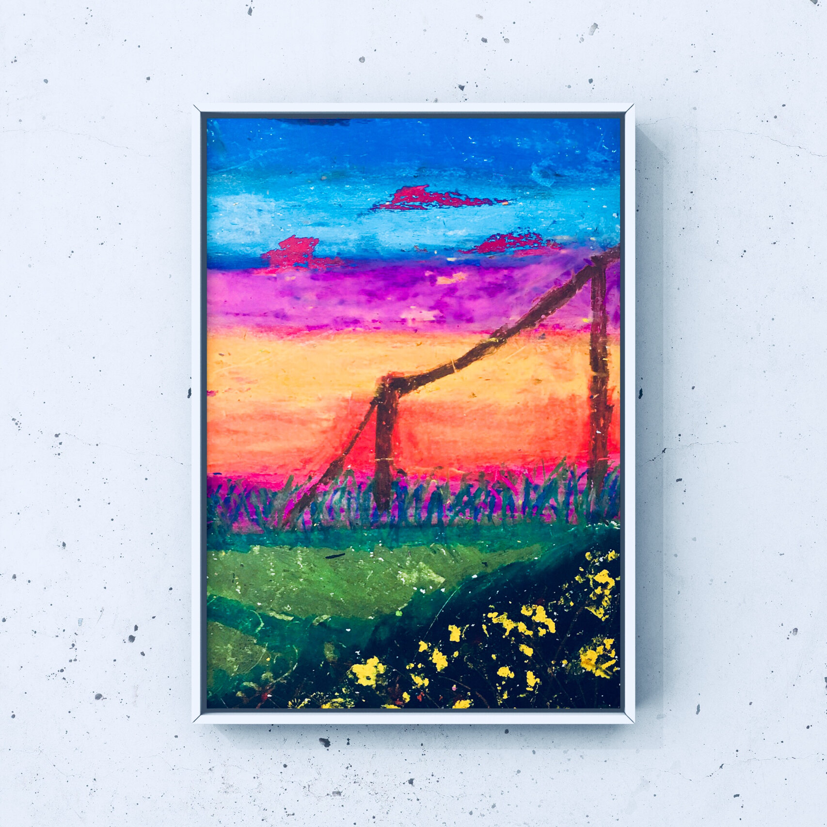 《油画棒风景》适合8～12岁 重彩油画棒风景画