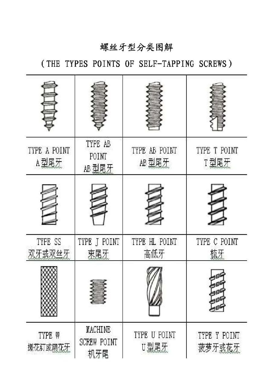 螺丝构造名称图片