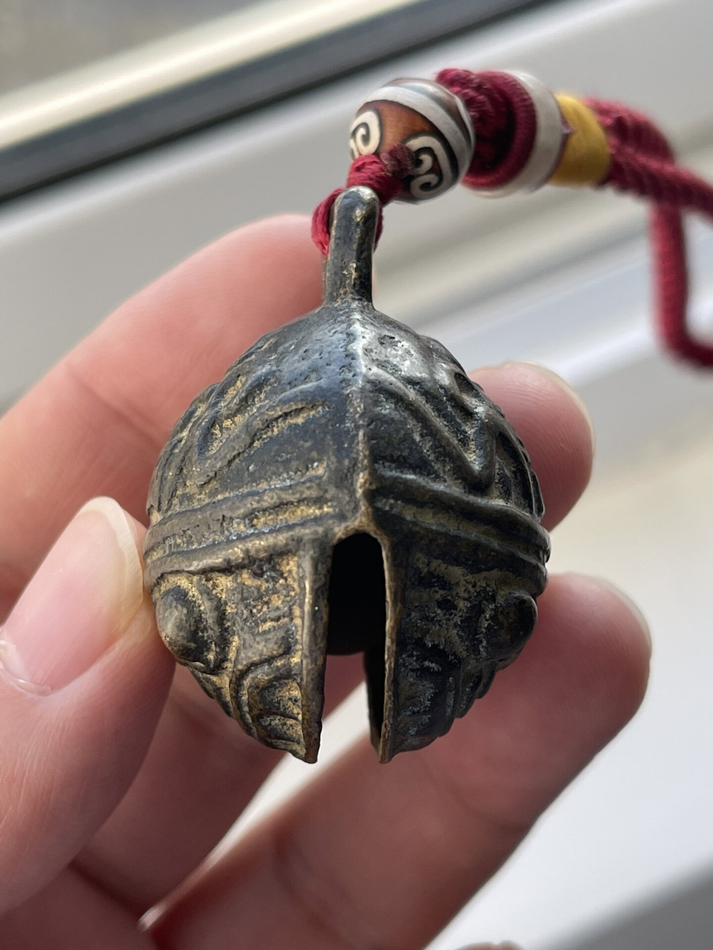 清代虎头福寿铜铃