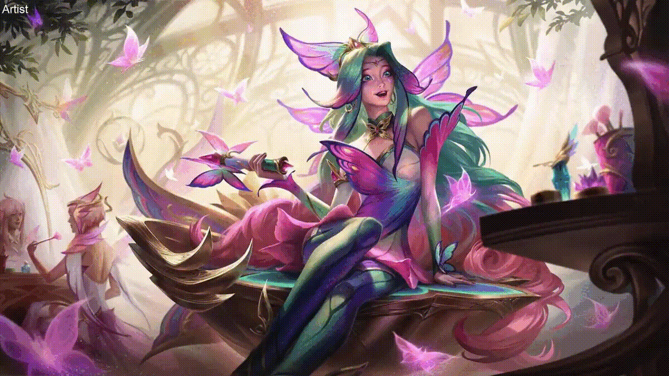 英雄联盟花仙子皮肤#【花仙子 萨勒芬妮原画】设计师silvia meilinii