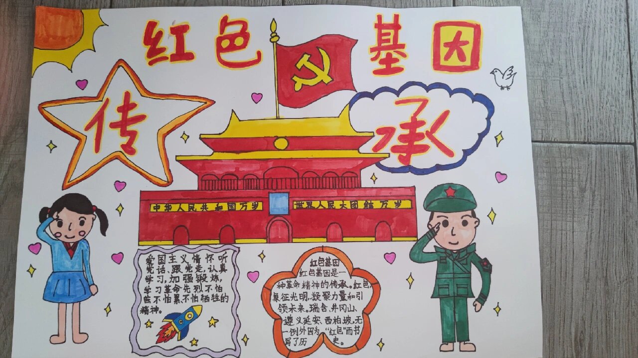传承红色基因手抄报# #手抄报作业