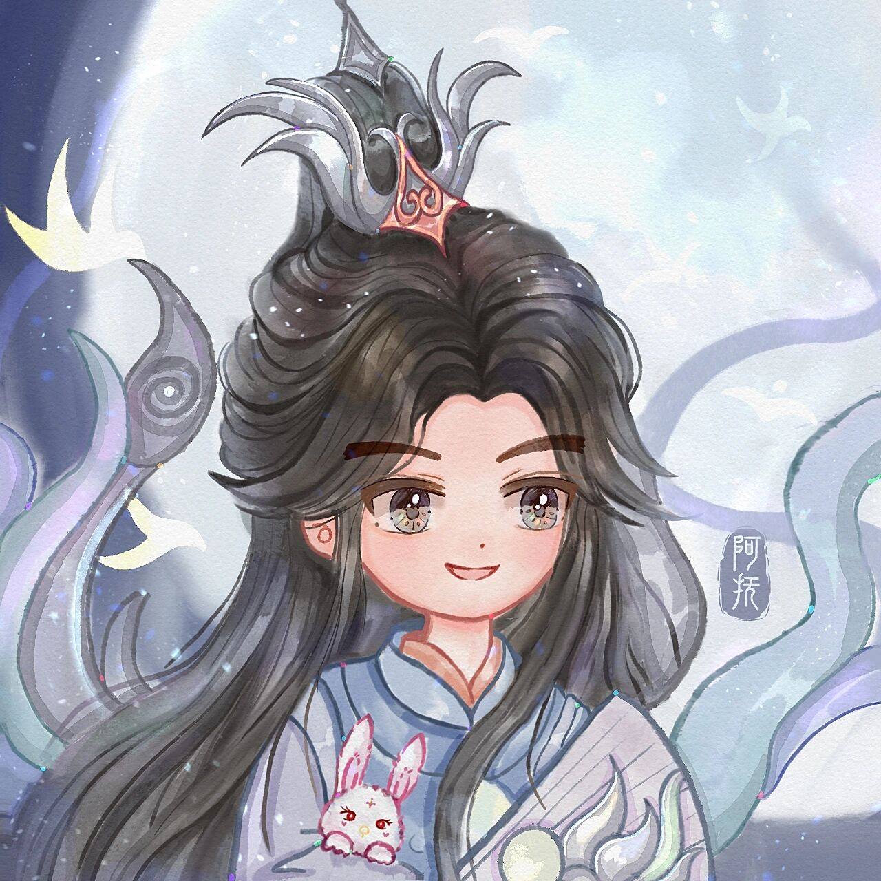 如梦令/嫦娥后羿情侣头像 后羿终于来了