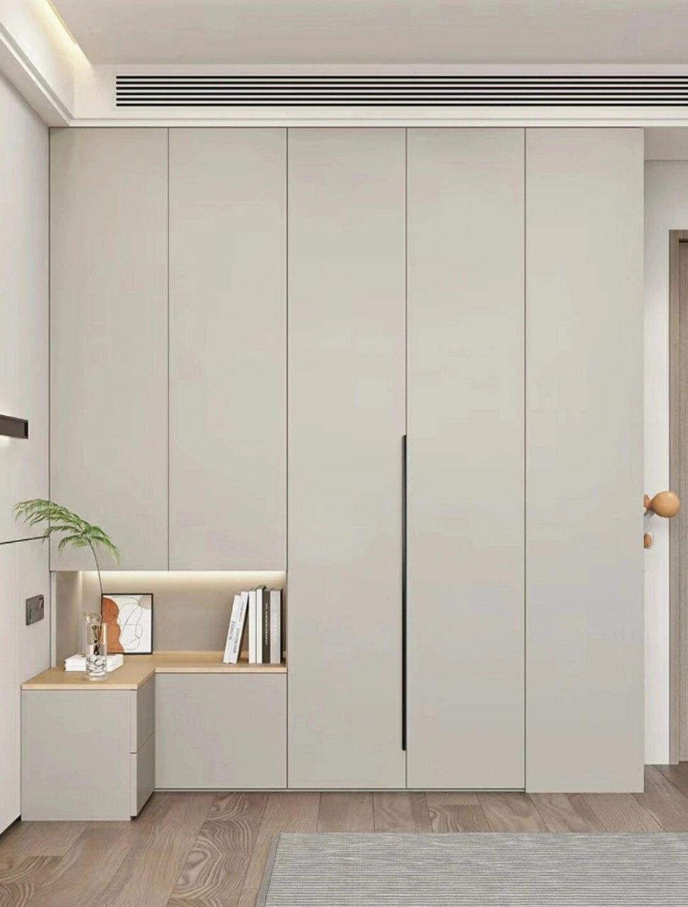 颜色搭配太温馨 床头柜一体的转角衣柜来了!