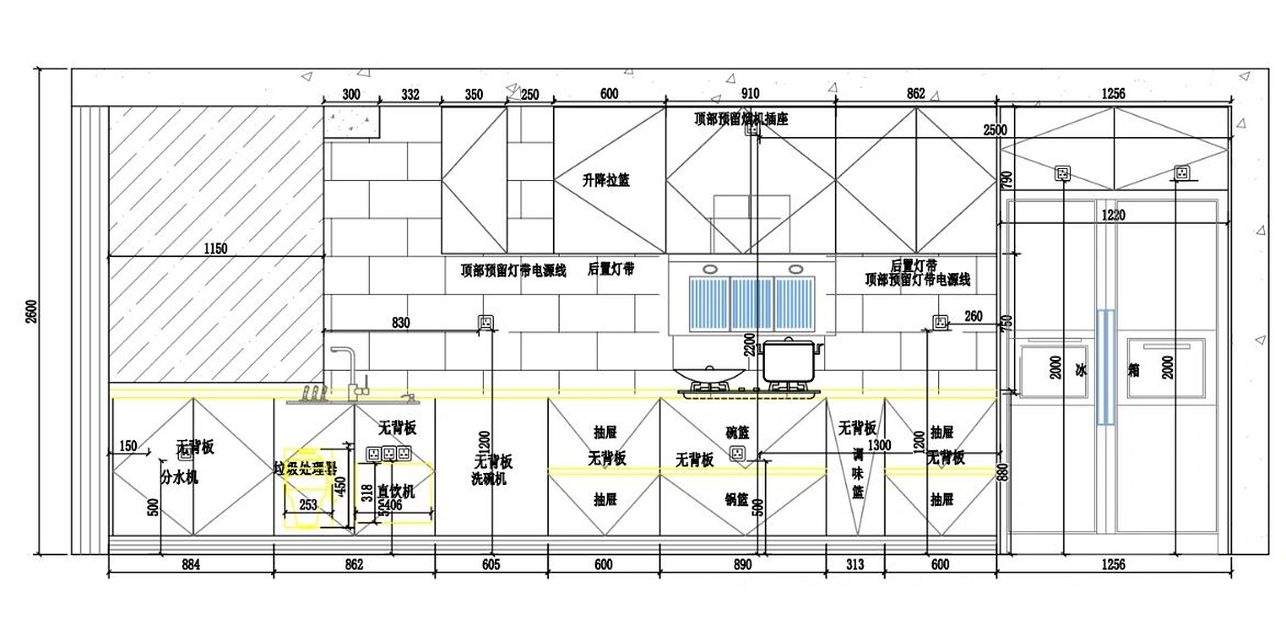 一个90后对生活很有追求和品质的小姐姐家厨房水电位.