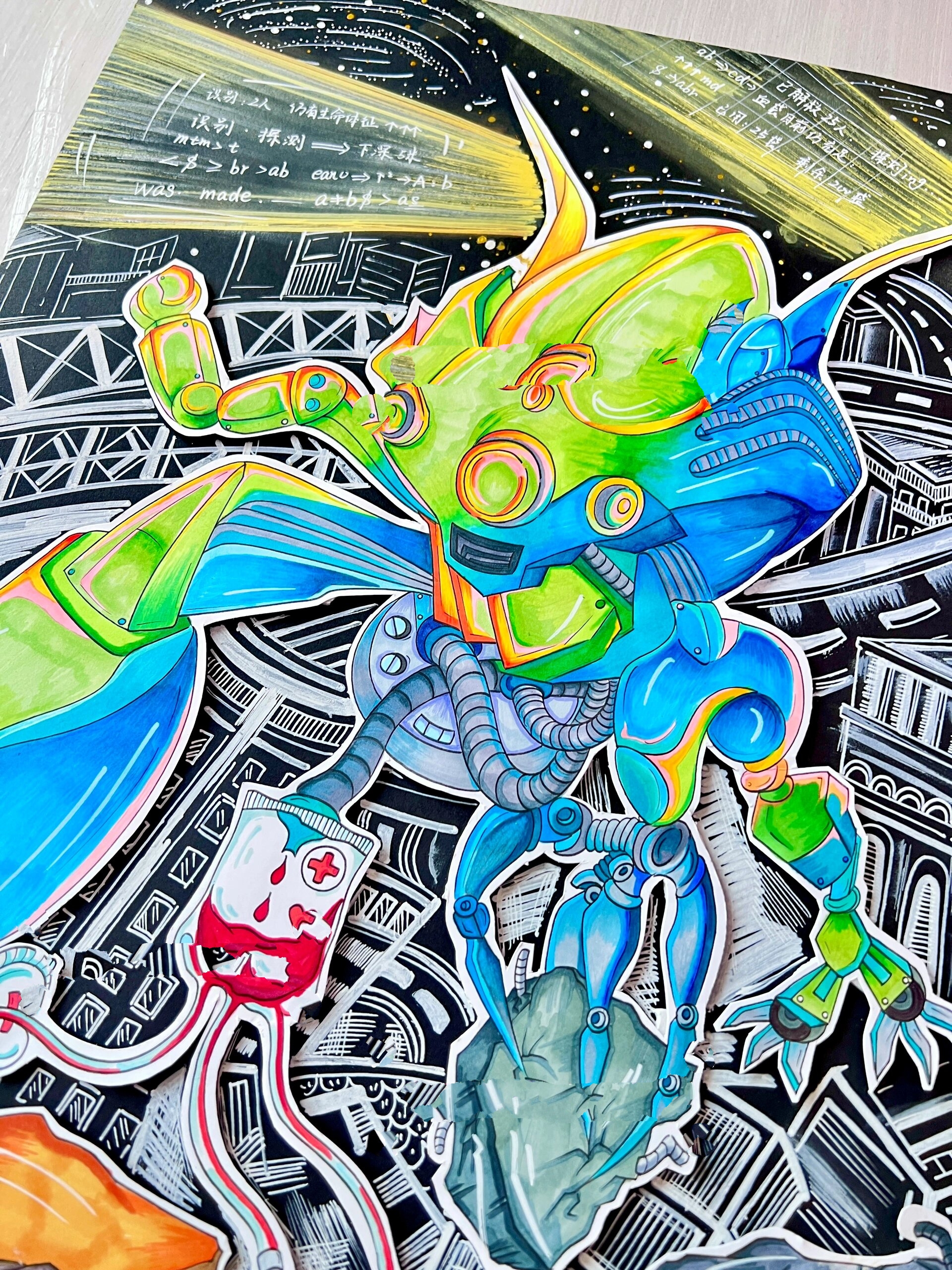 科幻画|4k科技画 智能地震探测解救机器人