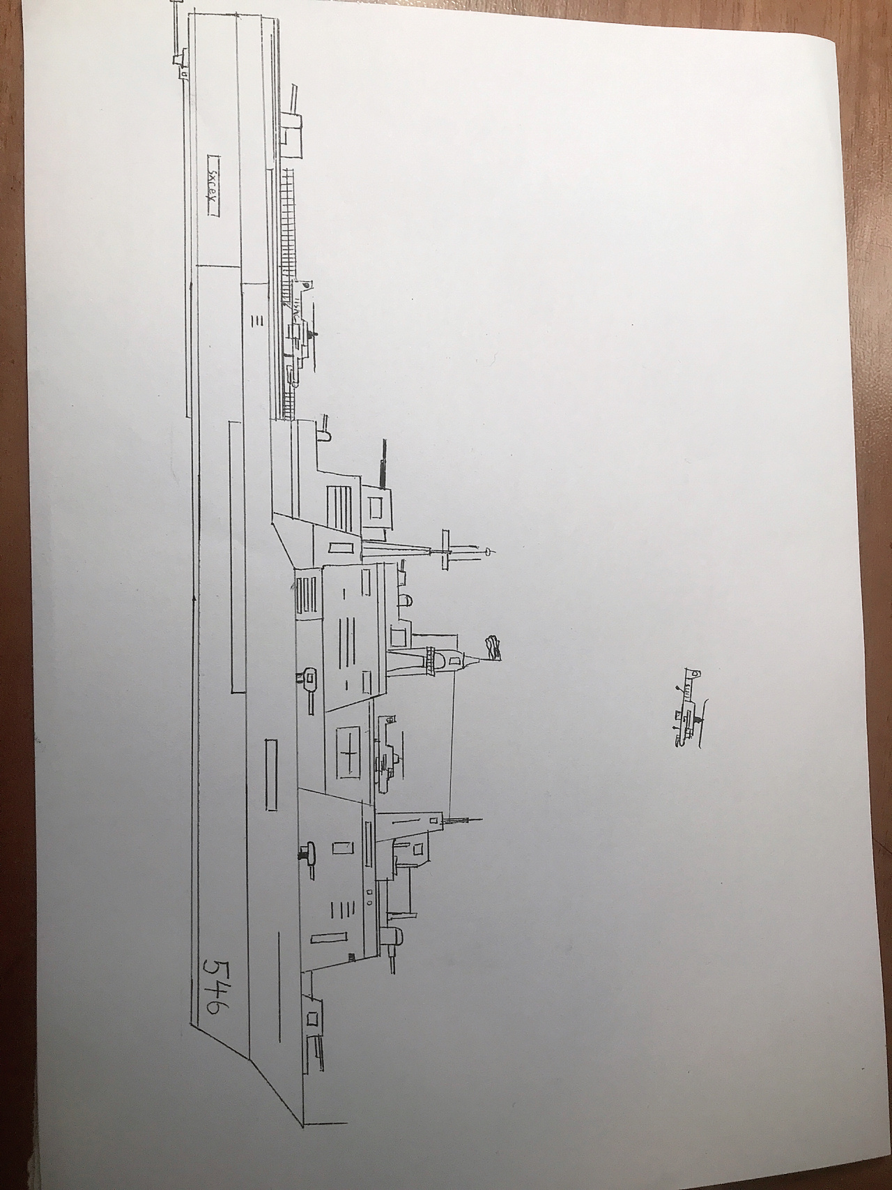 手绘重型导弹驱逐舰