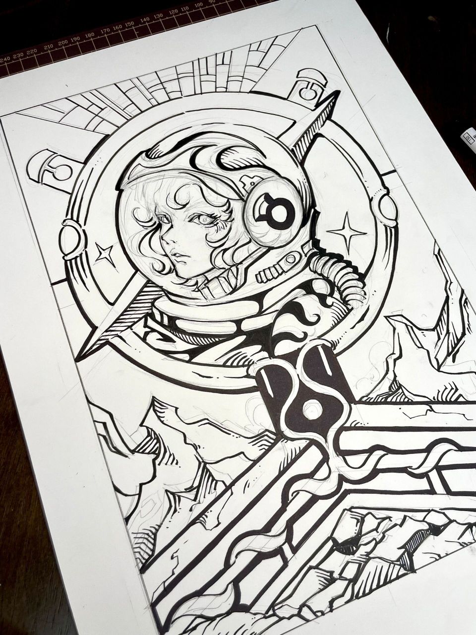 考研马克笔手绘示范|星际穿越 一张星际主题视觉传达手绘示范04