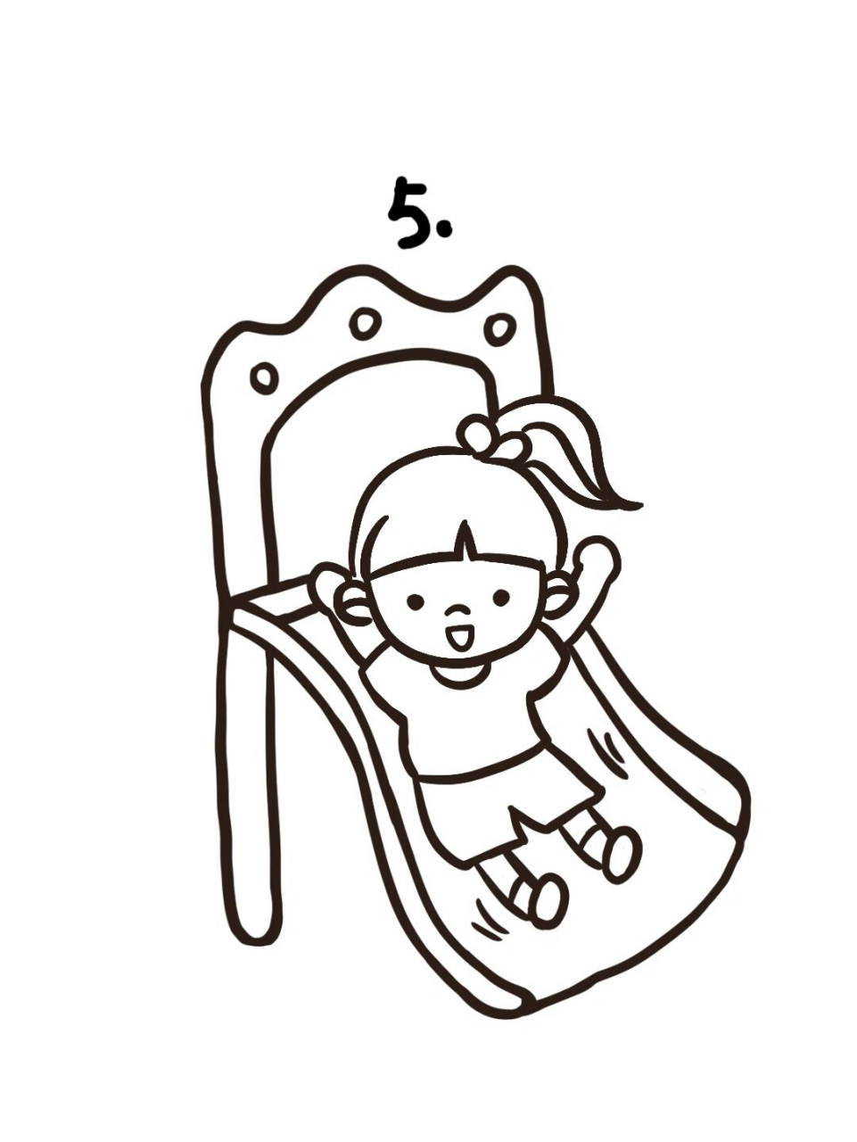 很多小姐妹说要多画儿童的在园活动,那我们就来画一个滑滑梯的小女孩