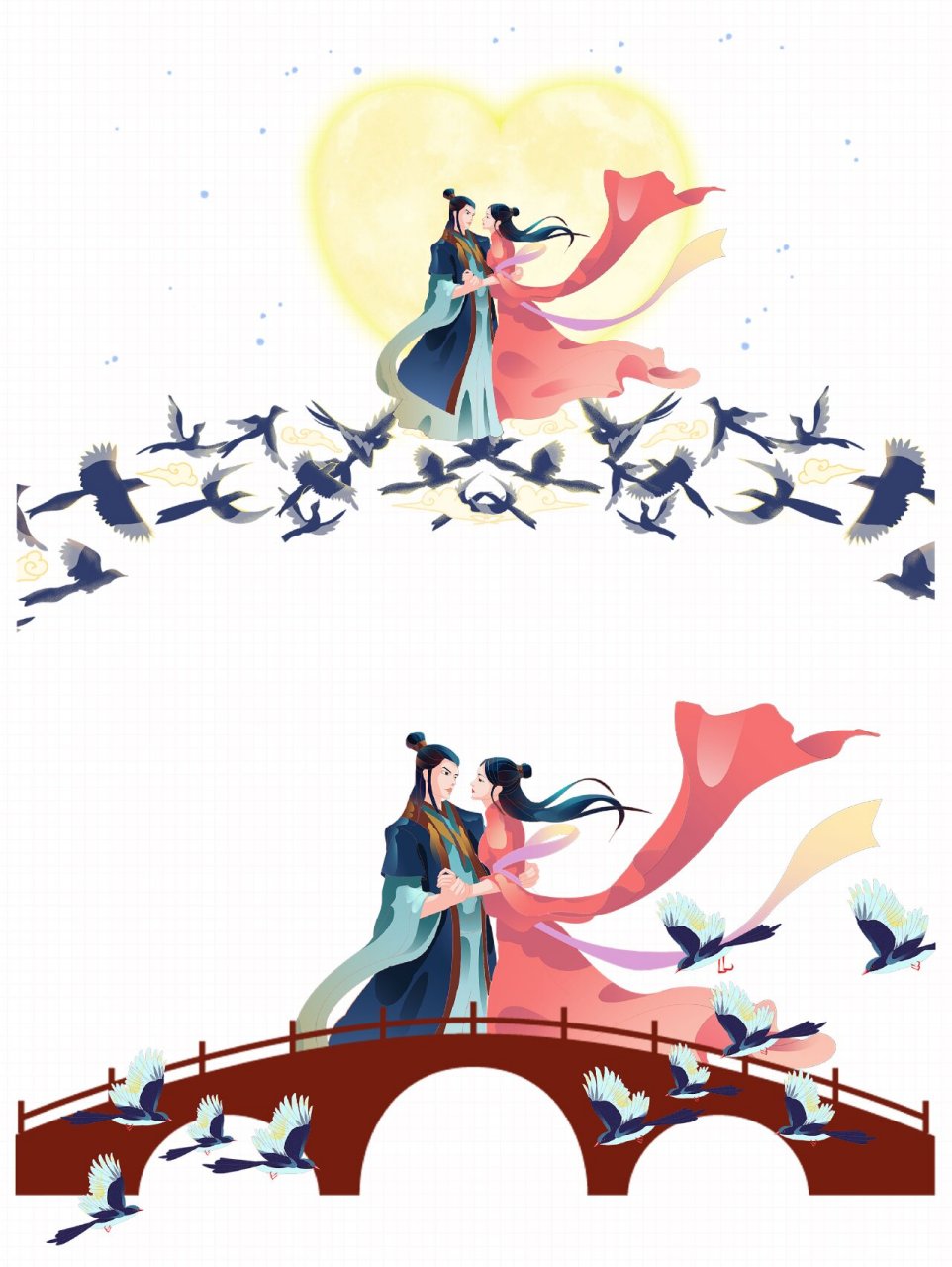 png素材|七夕96牛郎织女95鹊桥相会 95七夕快到了,你准备好迎接