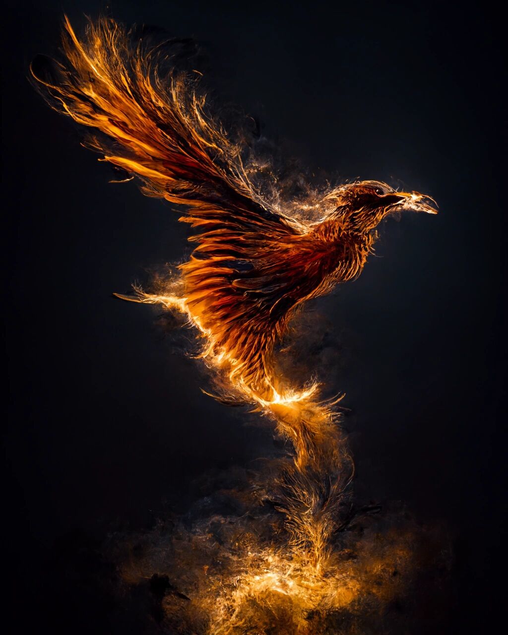 ai绘画|凤凰涅槃 浴火重生 凤凰涅槃,浴火重生,每五百年,垂死的凤凰