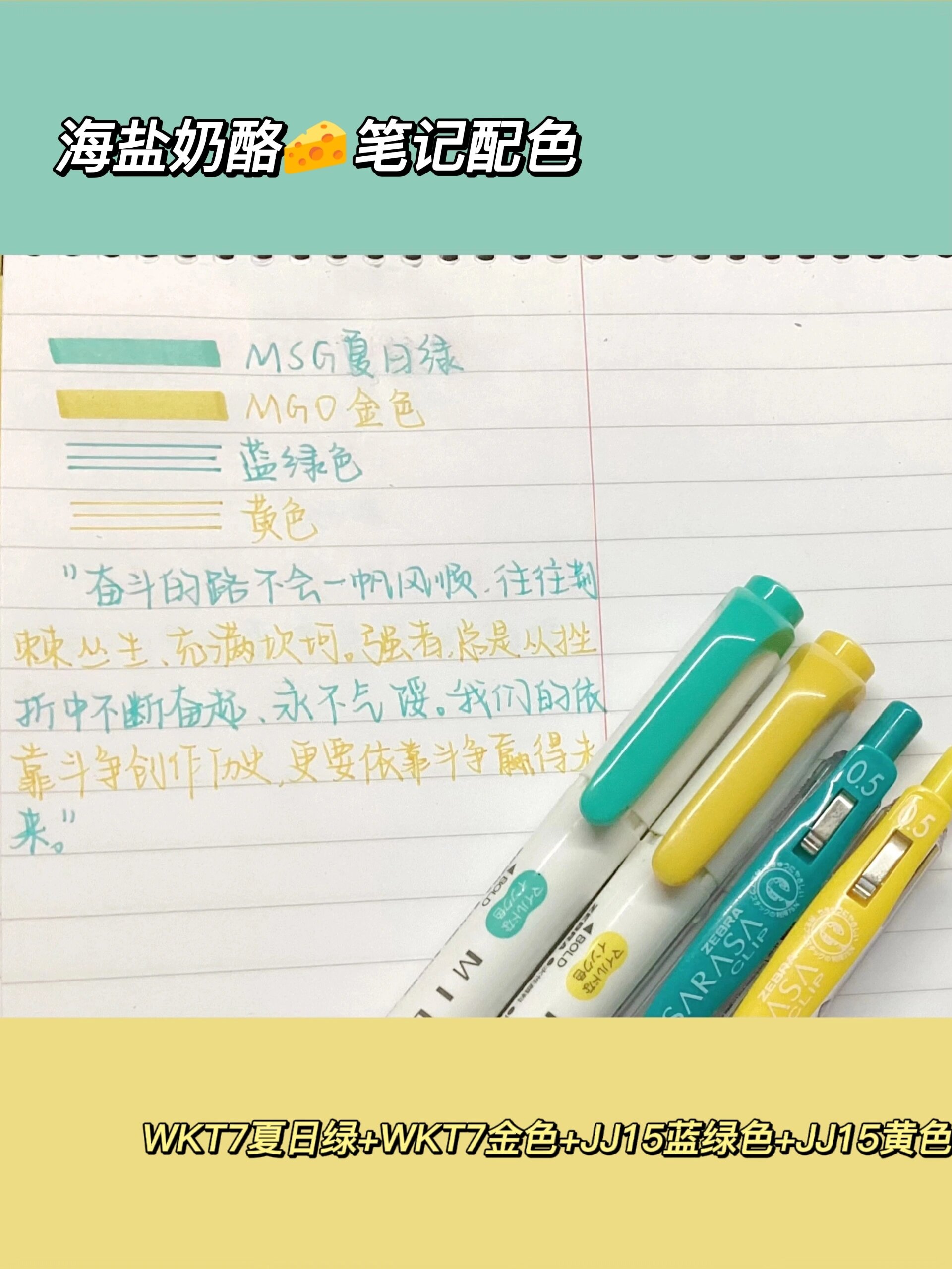 干货满满|学生党常用笔记配色分享