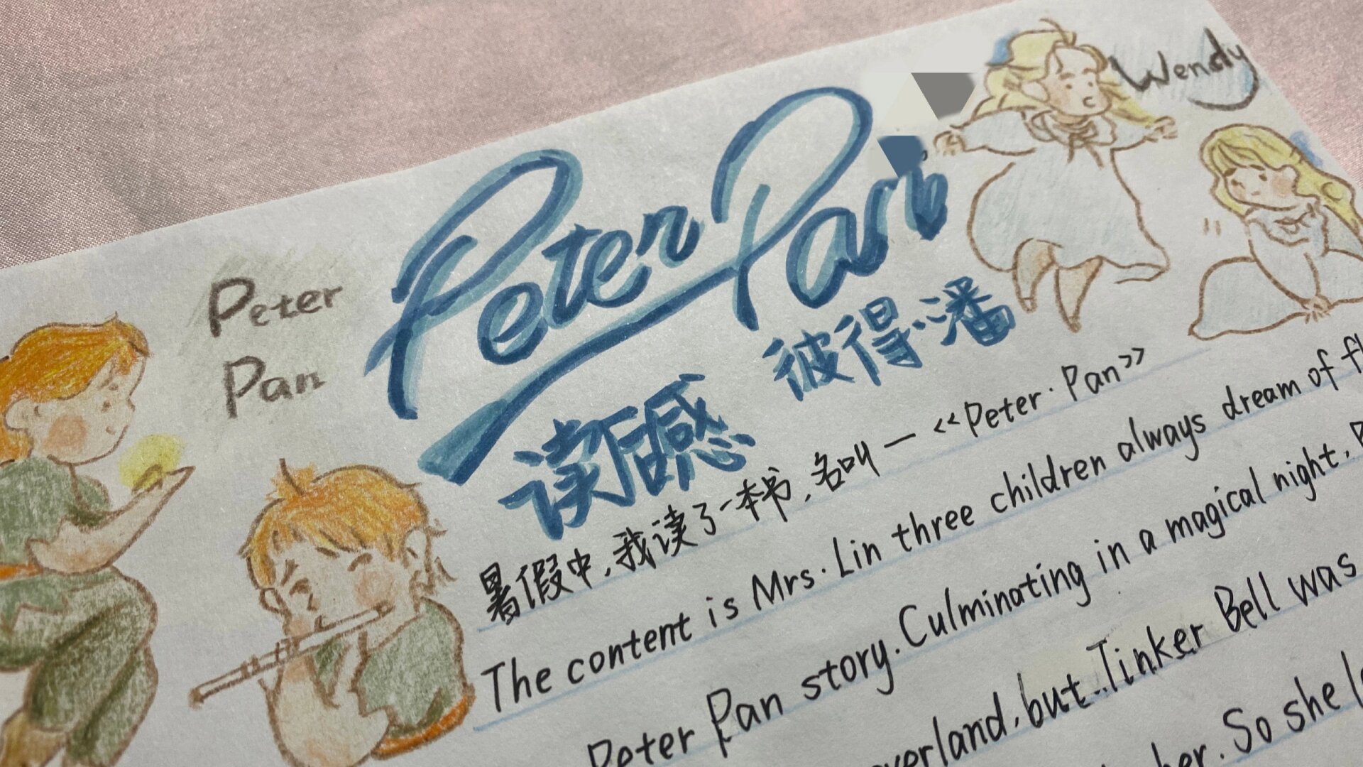 《彼得.潘》英语读后感小报