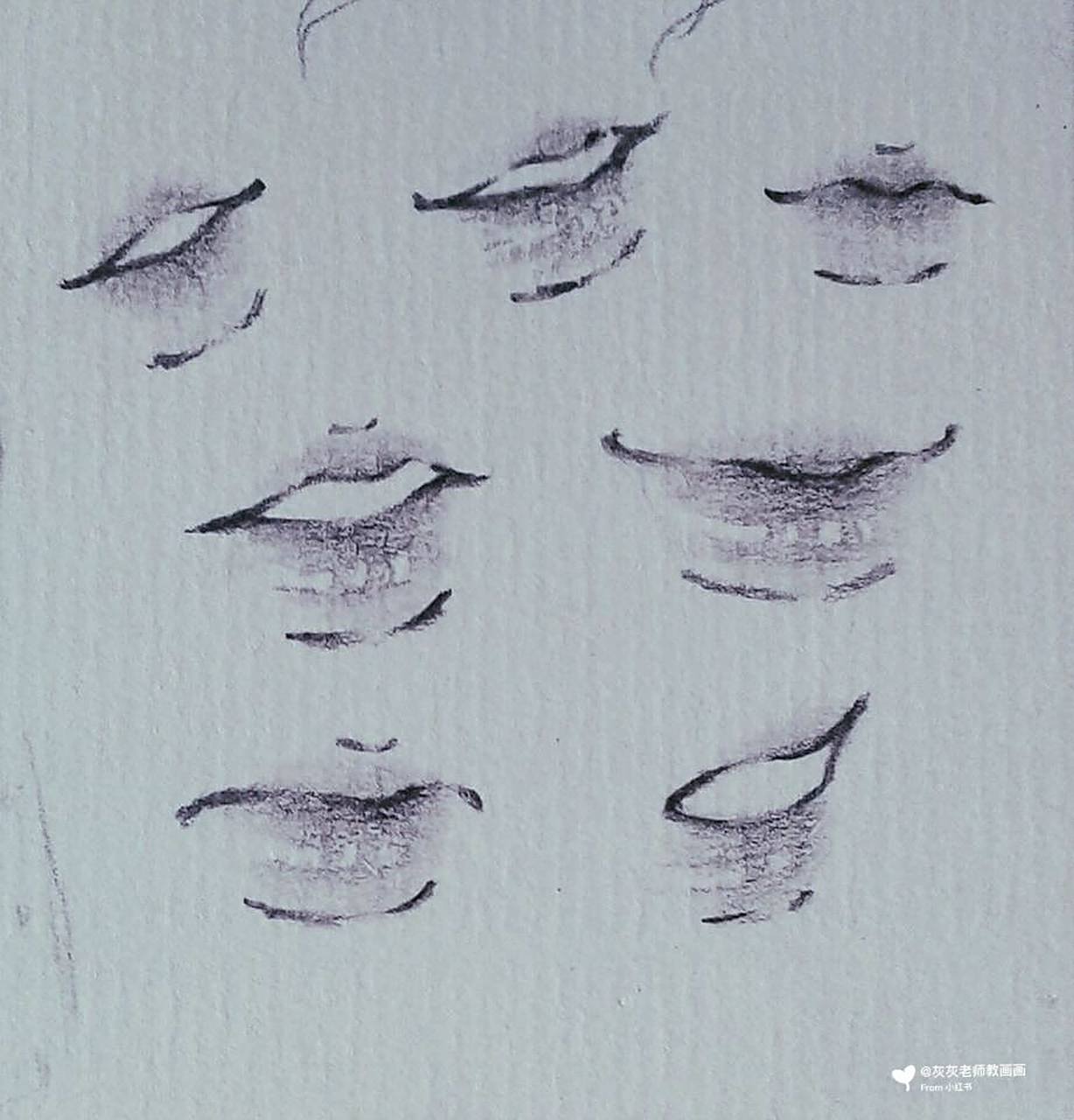 95动漫临摹素材11|嘴92 给大家分享一组动漫人物嘴的画法,喜欢的