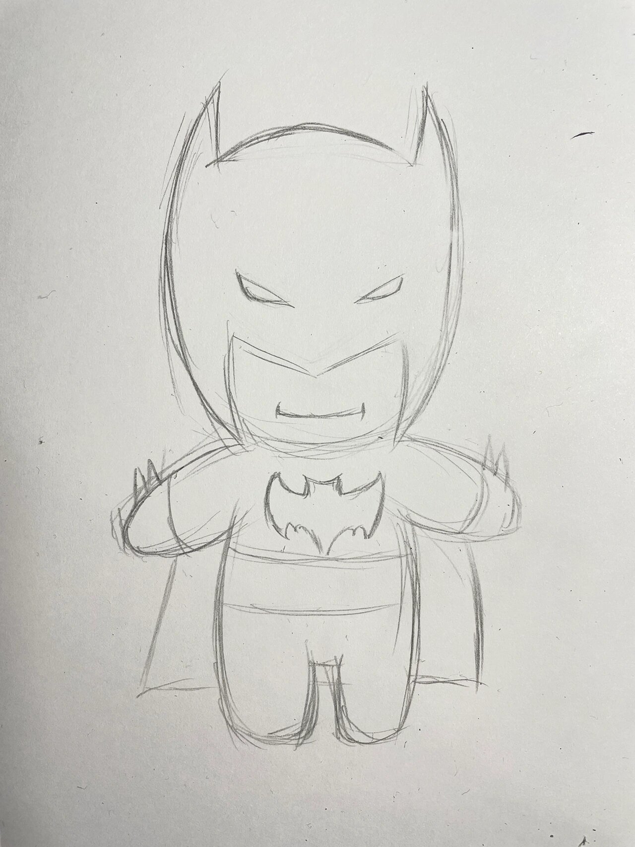 蝙蝠侠(马克笔)附过程 今天去看了电影 画个卡通的吧 	 附上了绘画