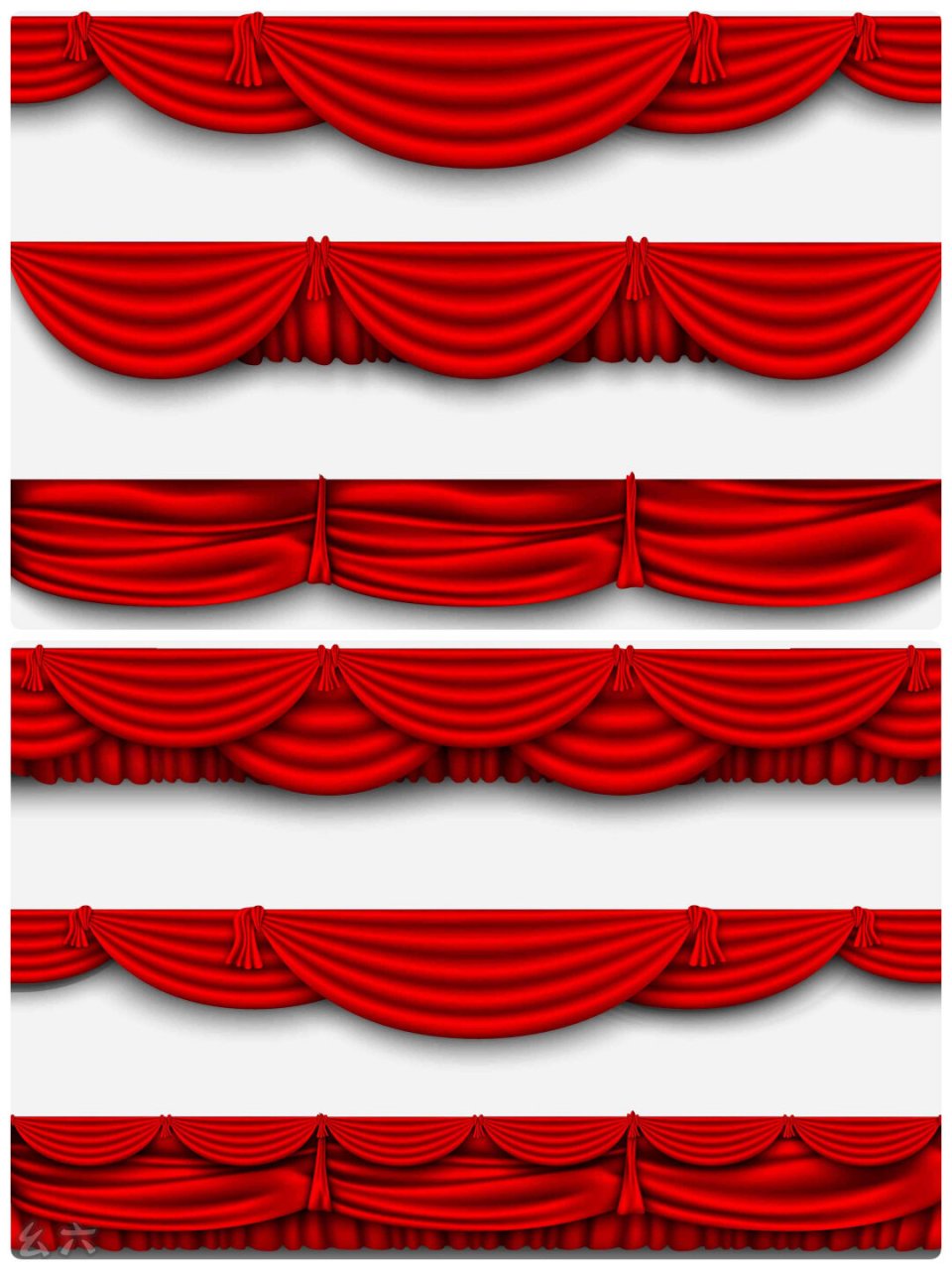 舞台红色幕布帷幕插图素材 y629舞台幕布插图 共计10个ai矢量素材