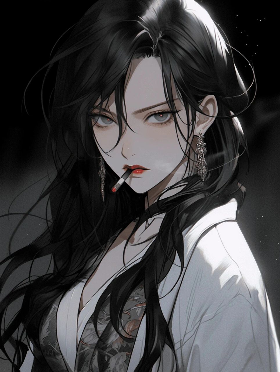 帅帅哒  来吧,秋天的第一根烟, 霸气御姐抽烟头像, 微醺