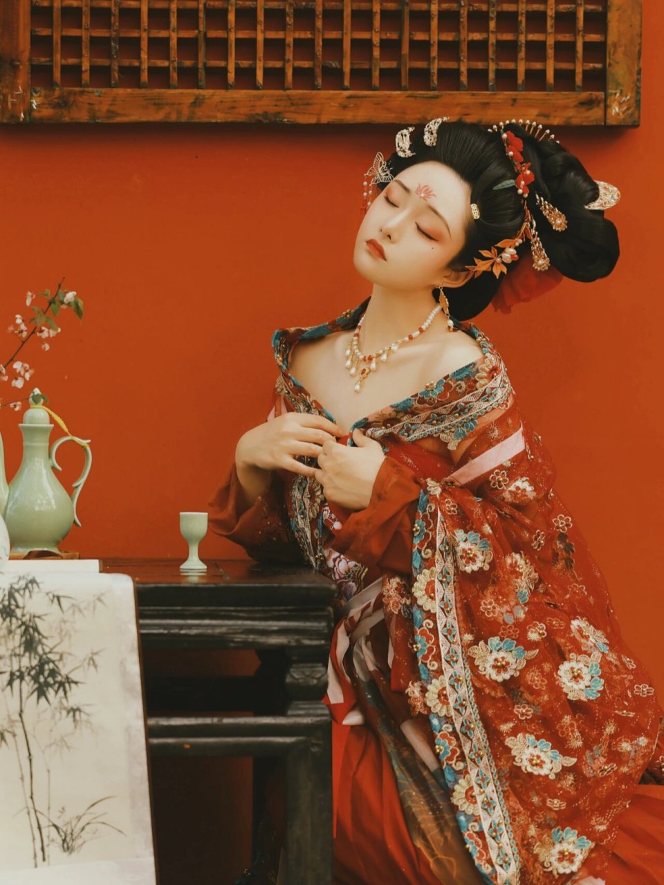 唐制‖花魁仿妆 早已是花魁柳冠.更绝唱,不容同伴.