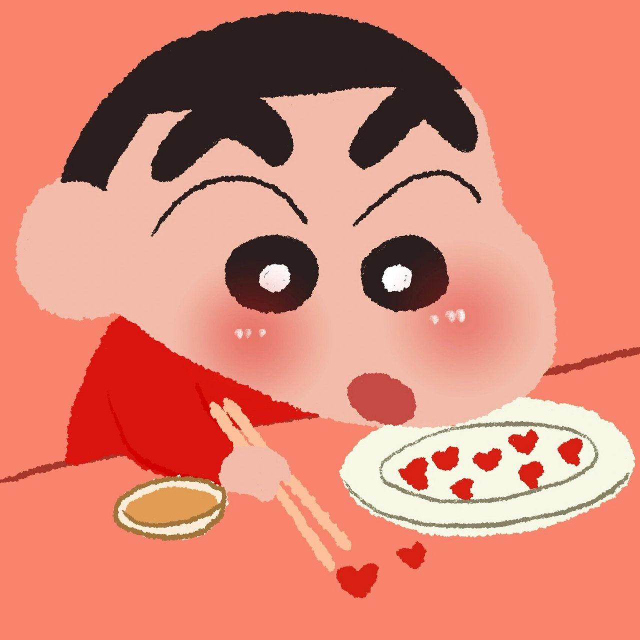 蜡笔小新吃饭拉06可爱头像 快来看!小新要吃饭饭拉!