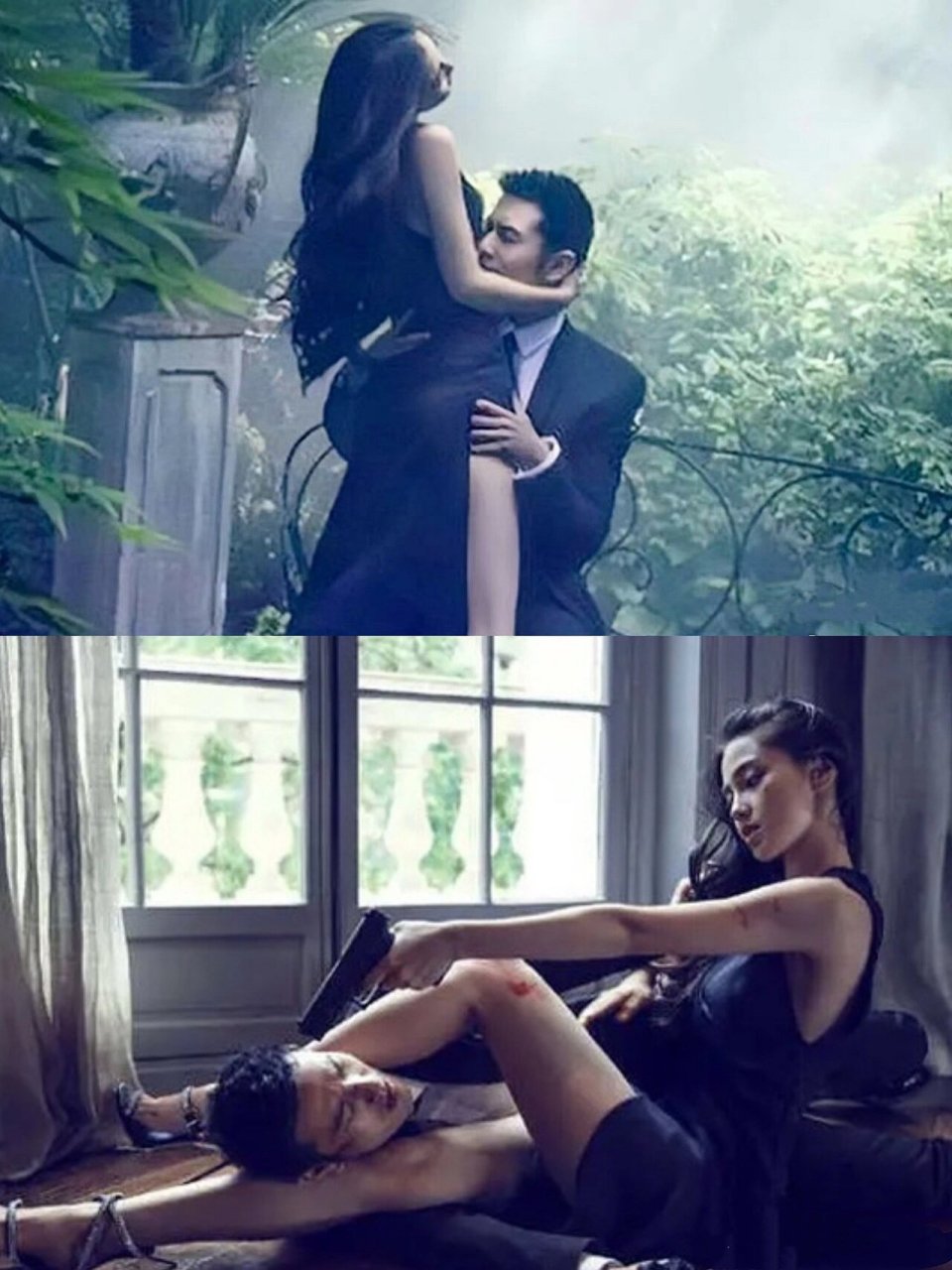 黄晓明和baby的结婚照,有点狂野!