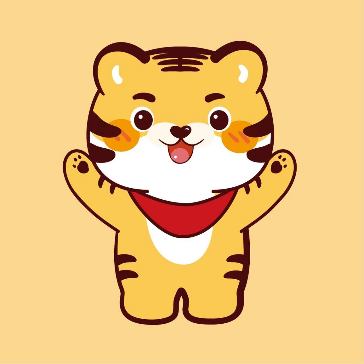 2022虎年萌虎ip卡通可爱形象设计插画艺术家 虎小宝——微信表情包可