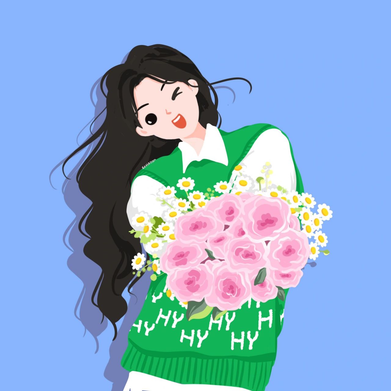 可爱女孩们 愿美好的笑容在你我之间传递       插画分享 | 手绘头像